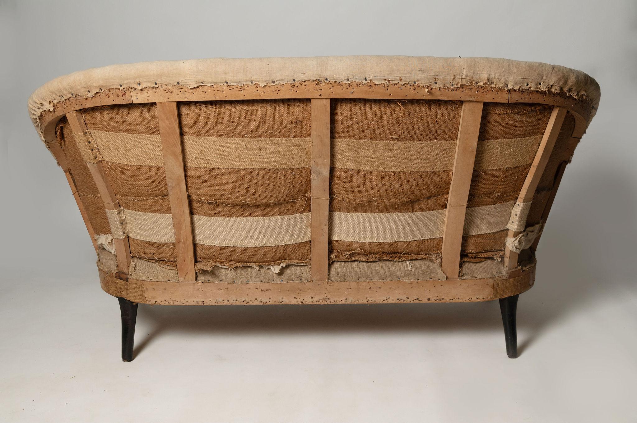 Wood Antique French sofa for upholstery 