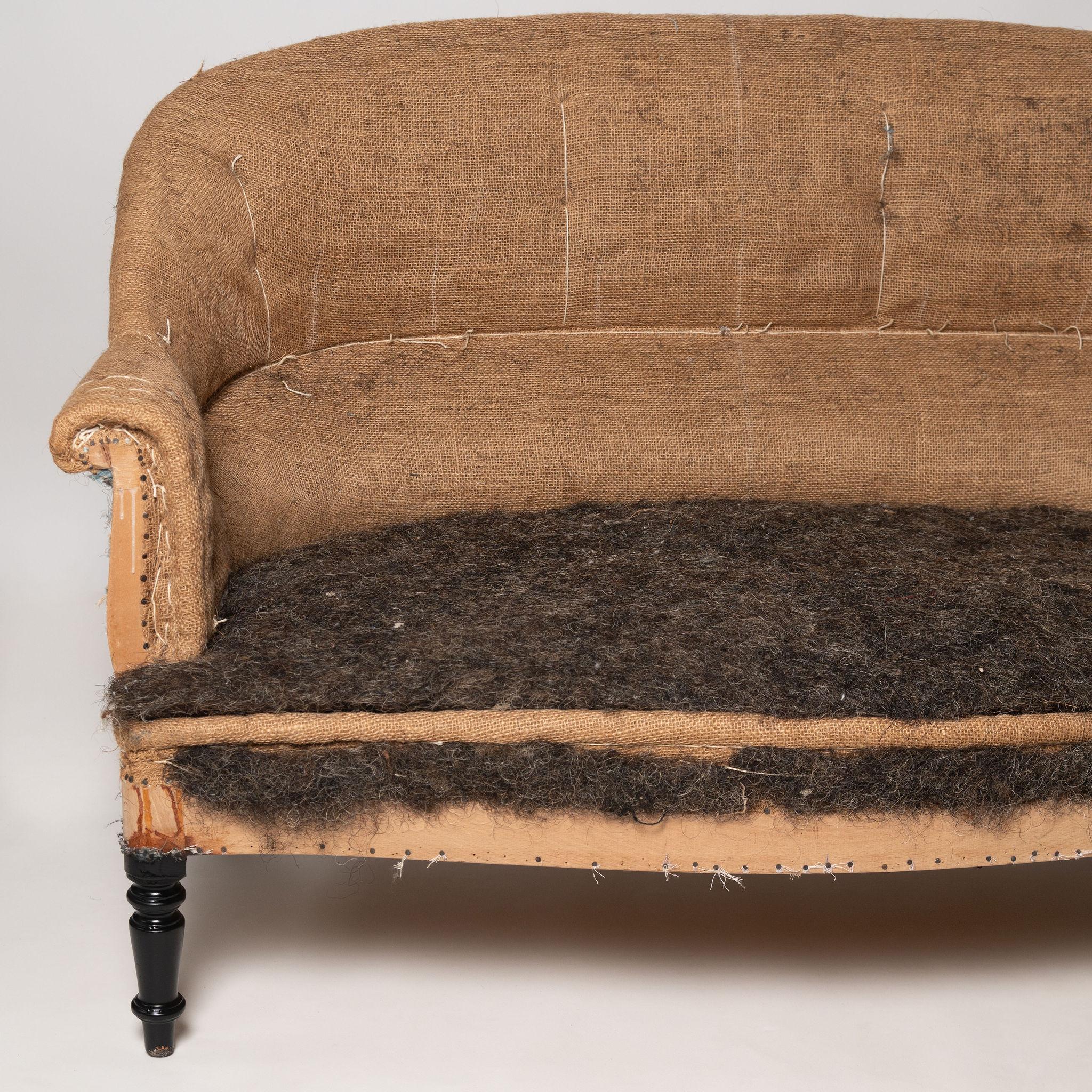 Antique French sofa, for upholstery, horsehair stuffing, C1910 In Good Condition In Maidstone, GB