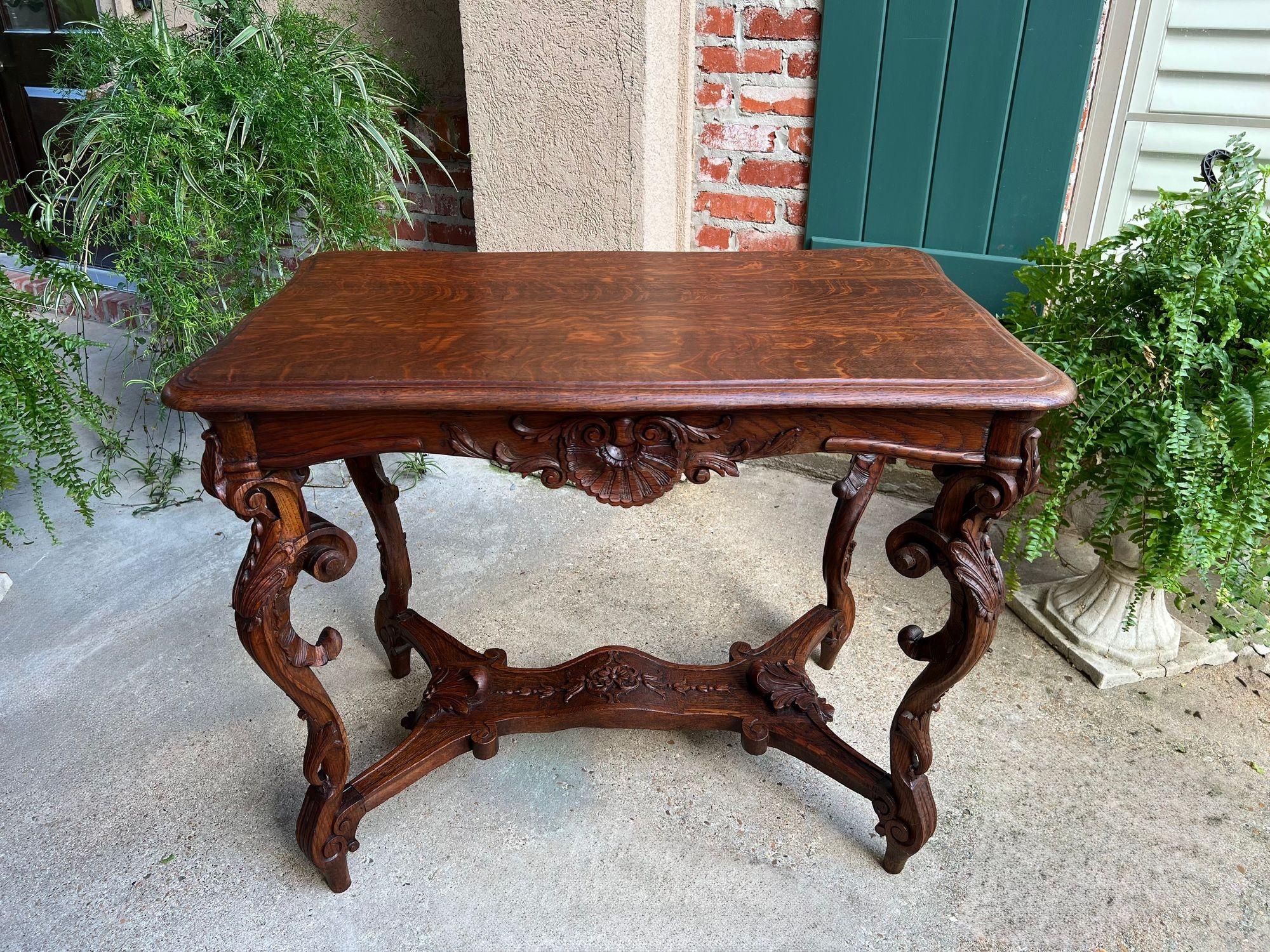 Antique French Sofa Hall Tabelle geschnitzt Eiche Louis XV Rococo Seite Ende Tabelle im Angebot 5