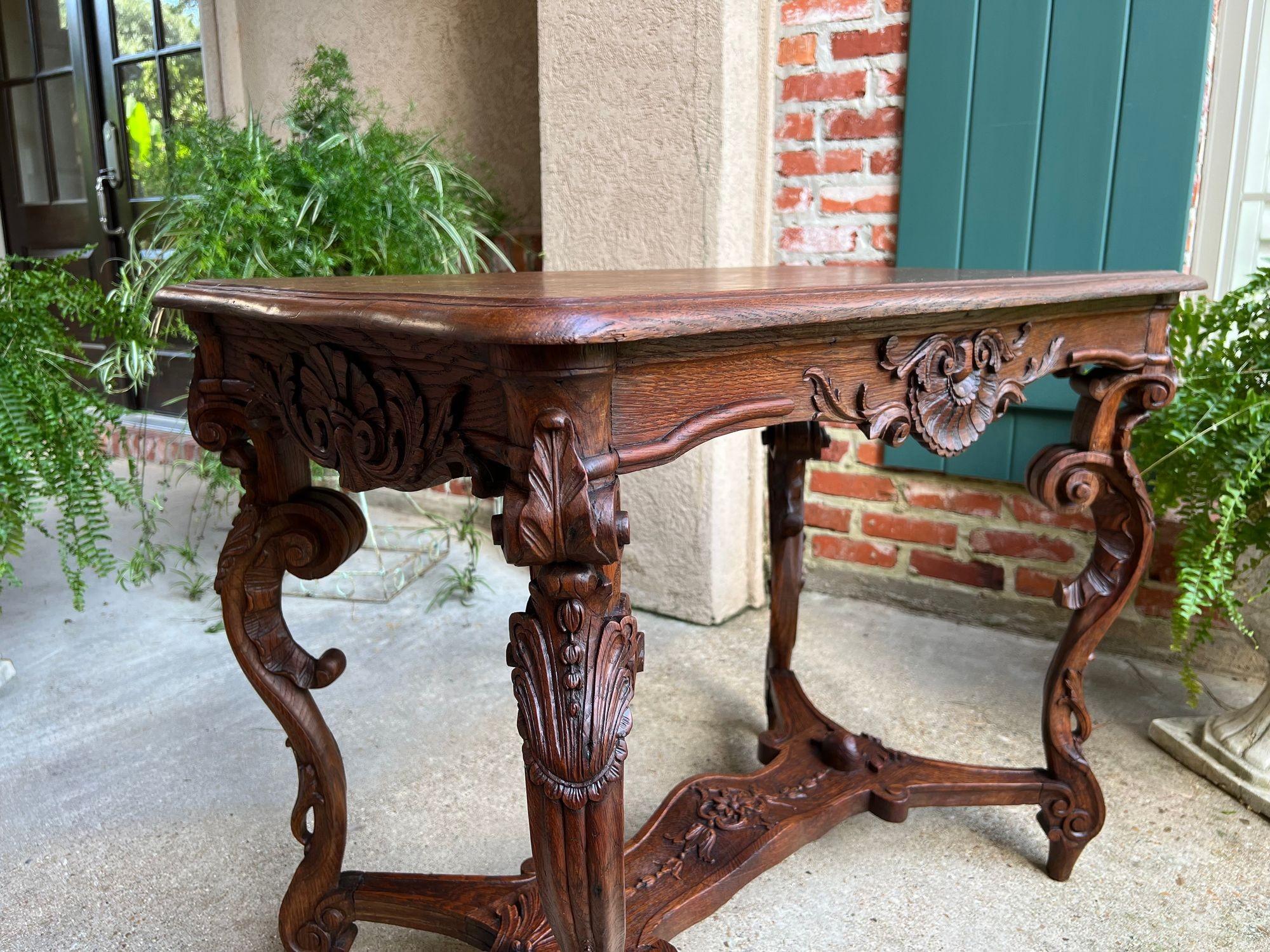 Antique French Sofa Hall Tabelle geschnitzt Eiche Louis XV Rococo Seite Ende Tabelle im Angebot 7