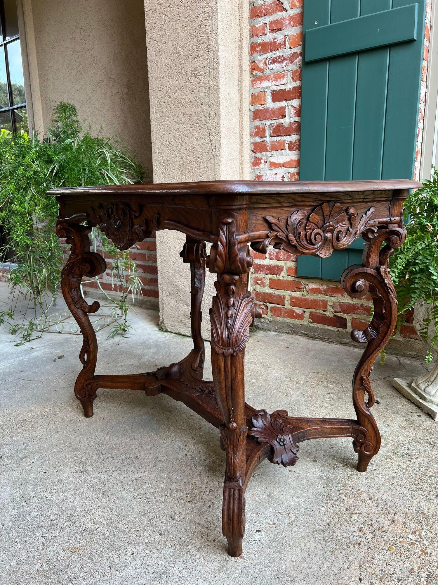 Antique French Sofa Hall Tabelle geschnitzt Eiche Louis XV Rococo Seite Ende Tabelle im Angebot 8