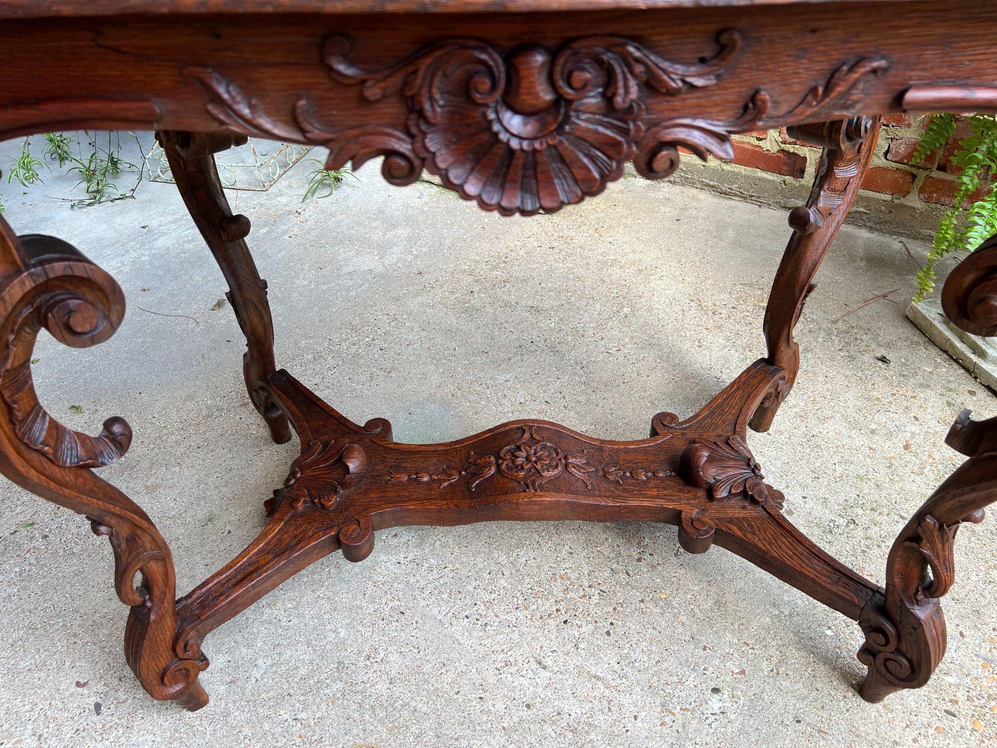 Antique French Sofa Hall Tabelle geschnitzt Eiche Louis XV Rococo Seite Ende Tabelle im Angebot 9