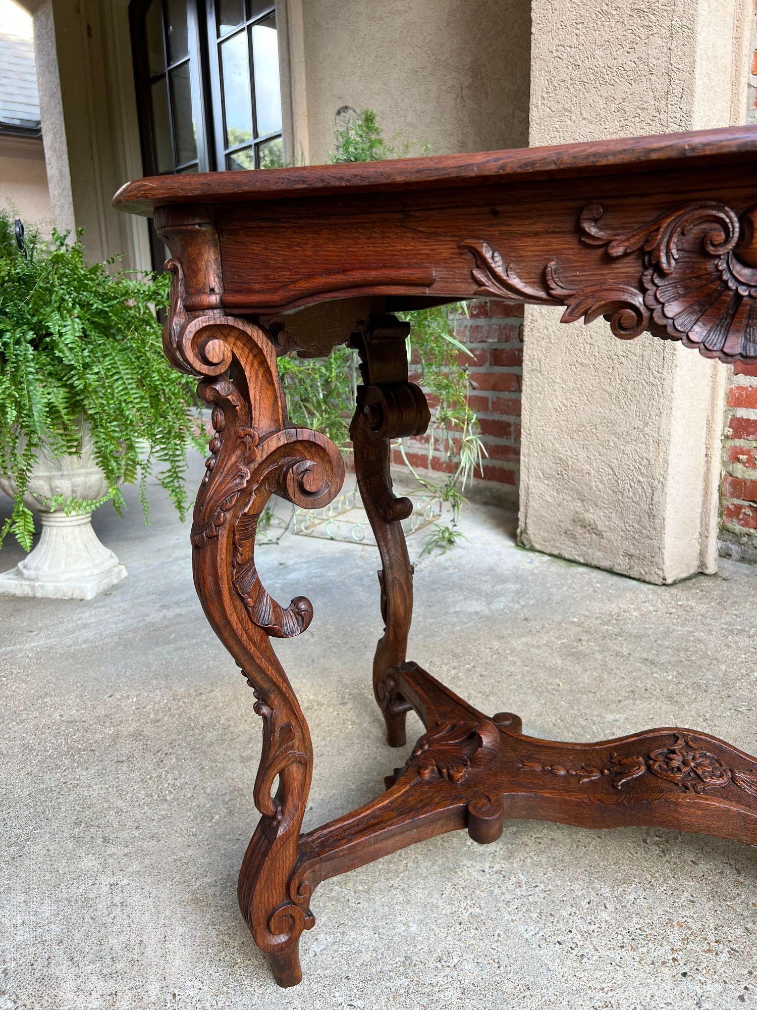 Antique French Sofa Hall Tabelle geschnitzt Eiche Louis XV Rococo Seite Ende Tabelle im Angebot 11