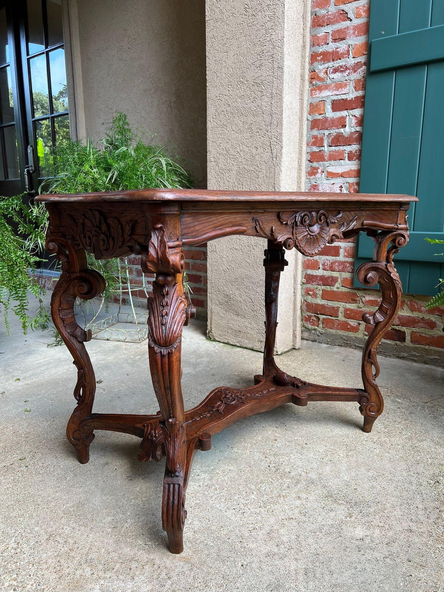 Antique French Sofa Hall Tabelle geschnitzt Eiche Louis XV Rococo Seite Ende Tabelle (19. Jahrhundert) im Angebot