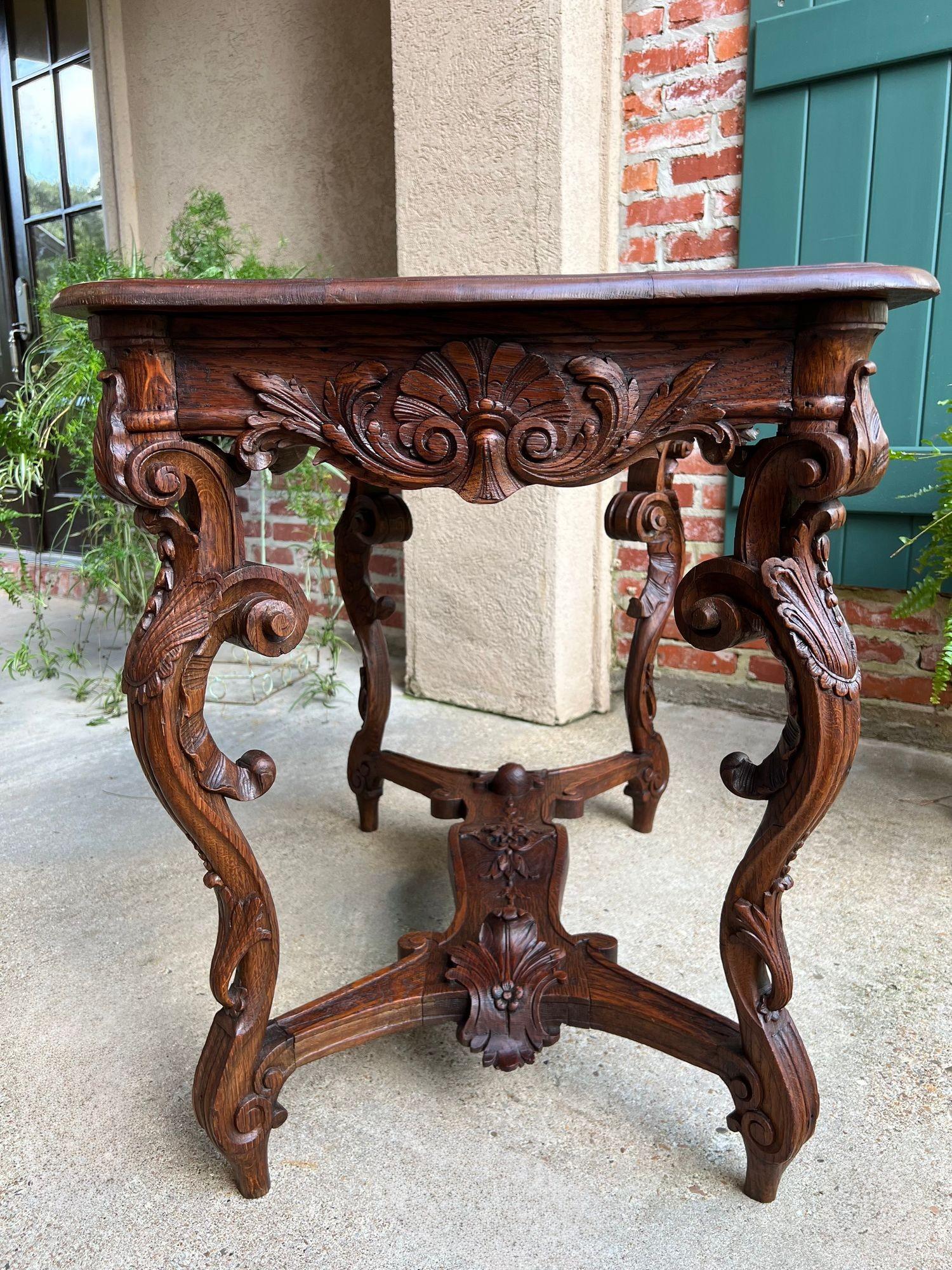 Antique French Sofa Hall Tabelle geschnitzt Eiche Louis XV Rococo Seite Ende Tabelle im Angebot 1