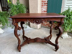 Antique French Sofa Hall Tabelle geschnitzt Eiche Louis XV Rococo Seite Ende Tabelle