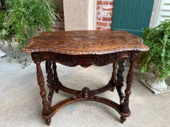 Antique French Sofa Hall Tisch geschnitzt Oak Renaissance Revival Cherub End Tabelle