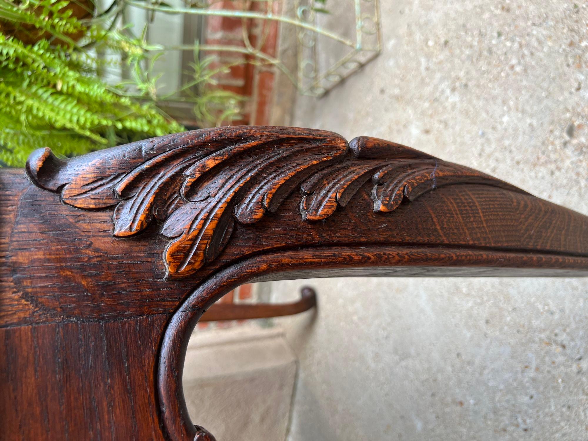 Antiker französischer Sofa-Beistelltisch, Schreibtisch, Louis XV.-Stil, geschnitzte Eiche, Parkettplatte im Angebot 10