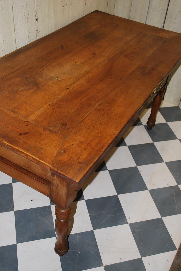 Antique French solid cherry wood Farmhouse Kitchen Centre/ Preparation ...