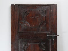 Antique French Solid Cherry Wood Four Panel Door Early 1800's