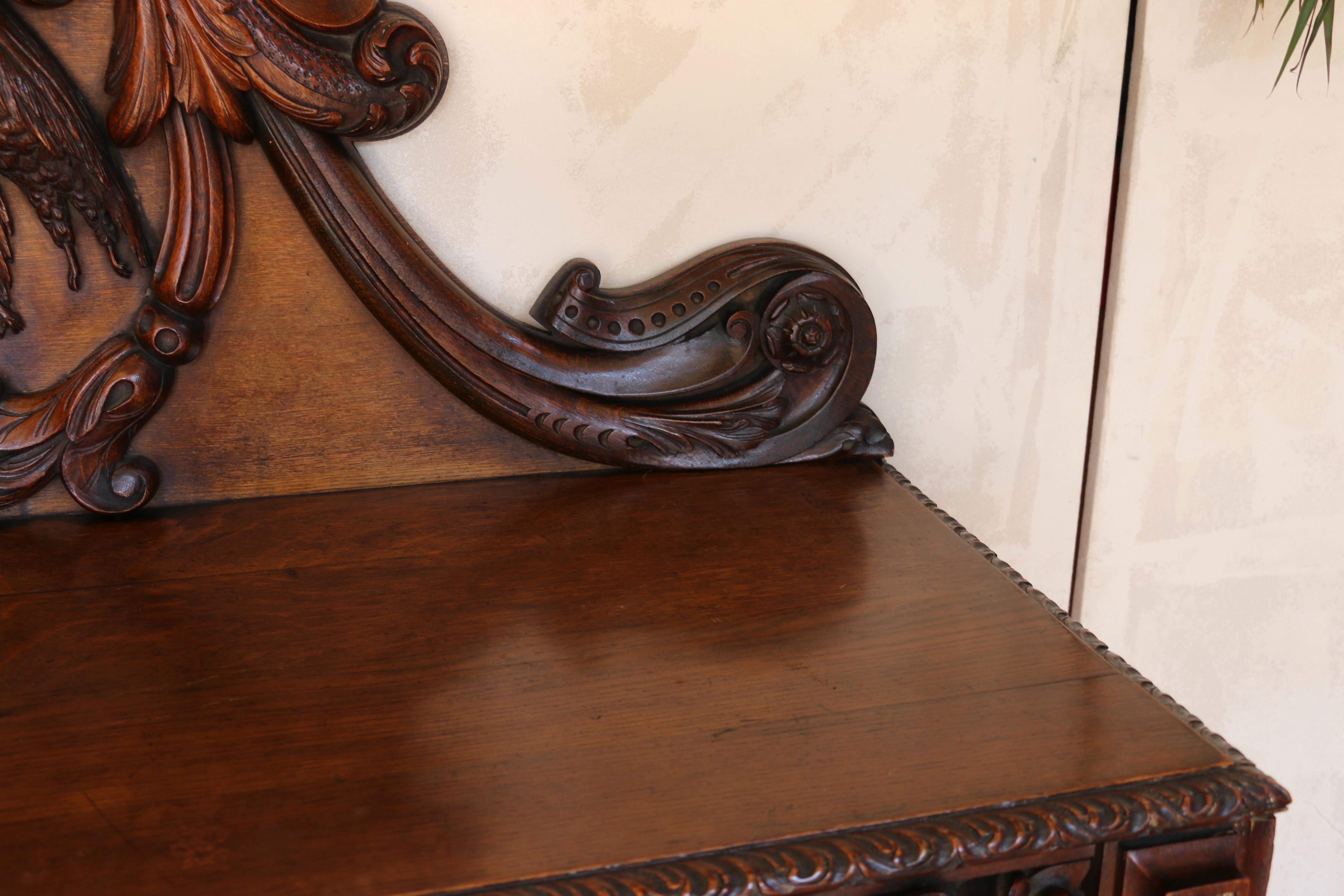 Antique French Solid Oak Console Table, Circa Early 20th Century en vente 6
