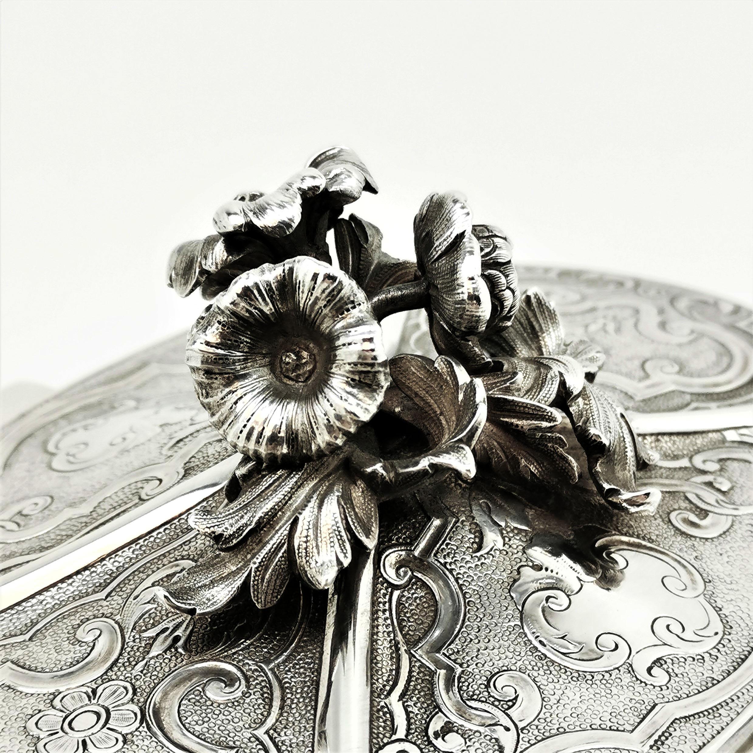 Antique French Solid Silver Tea Caddy by Odiot Paris, France circa 1880 4
