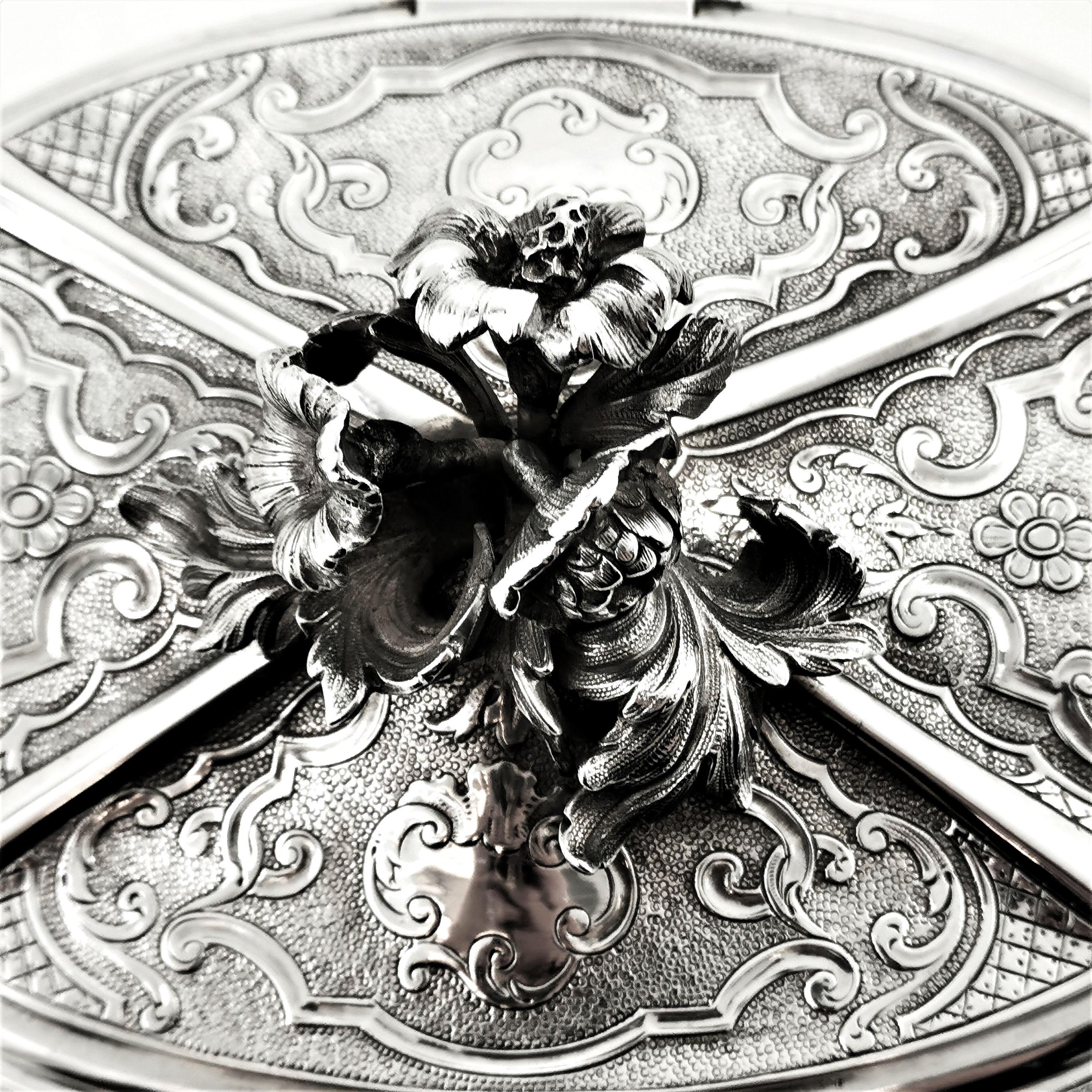 Antique French Solid Silver Tea Caddy by Odiot Paris, France circa 1880 5