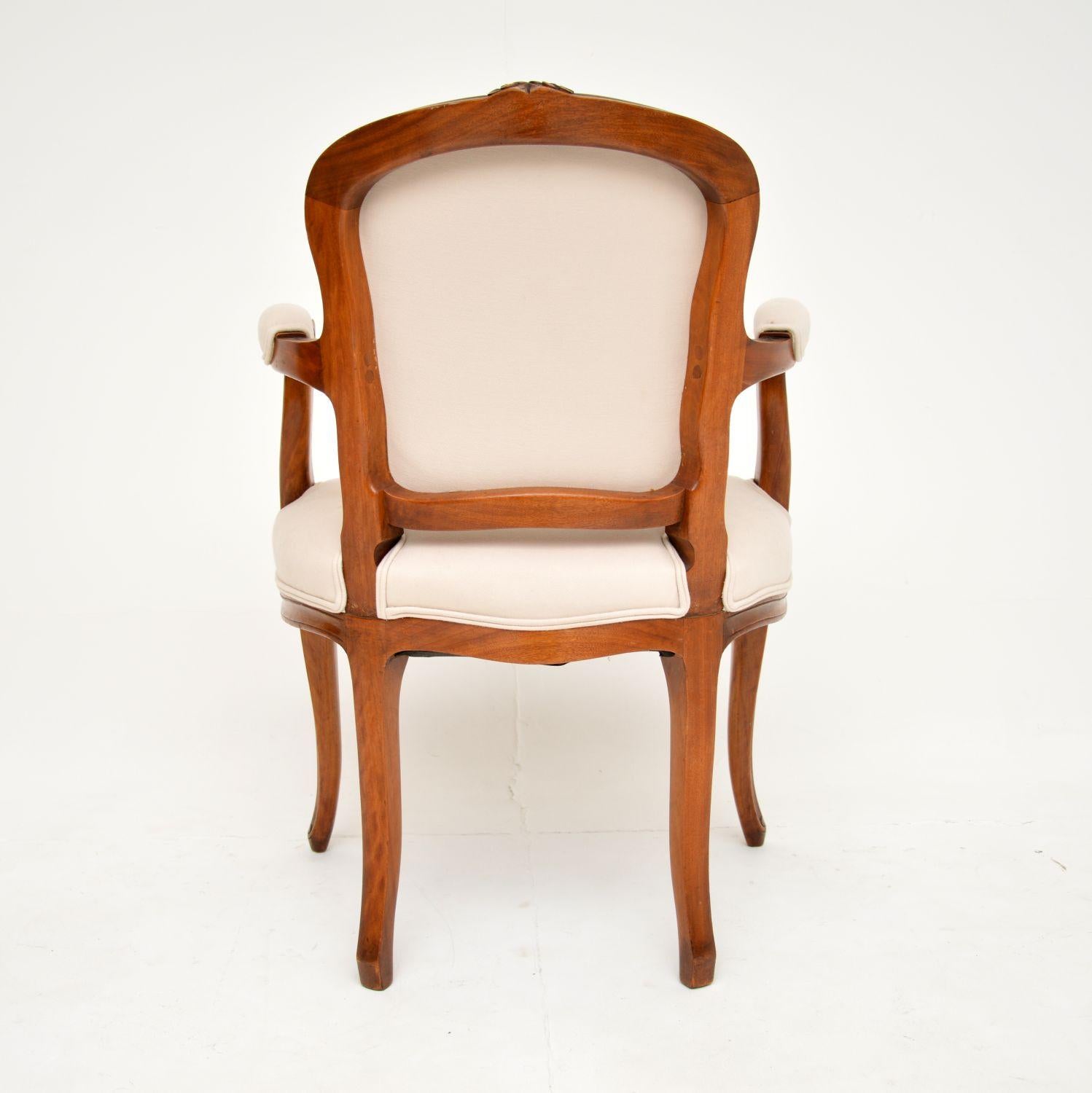 Antique French Solid Walnut Salon Armchair In Good Condition In London, GB