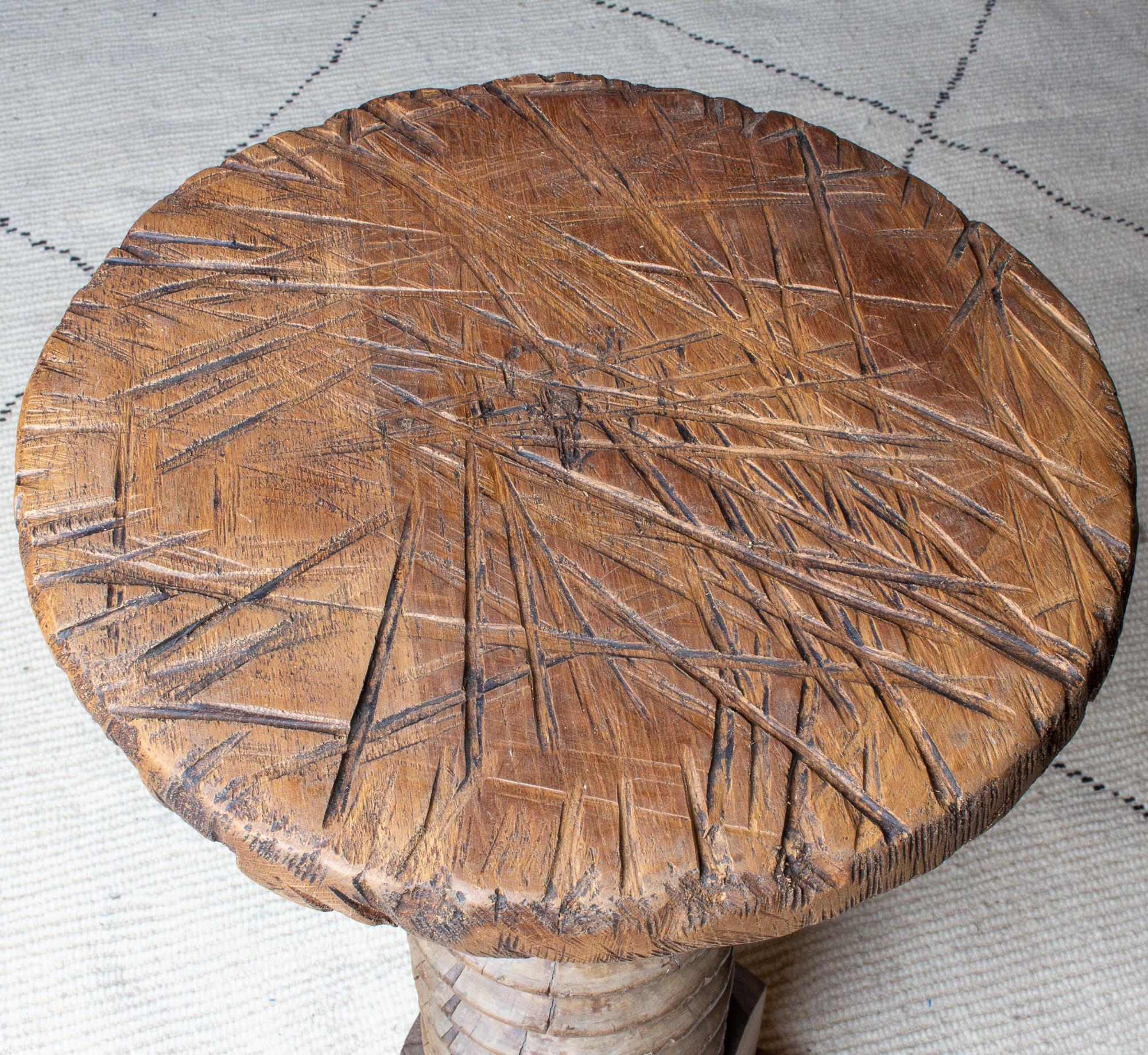 Antique French Solid Wood Tourniquet Pedestal Table 3