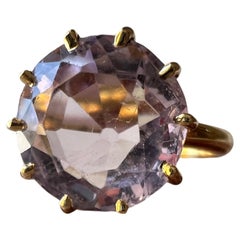 Antique French Solitare Ametista Anello in oro 18k