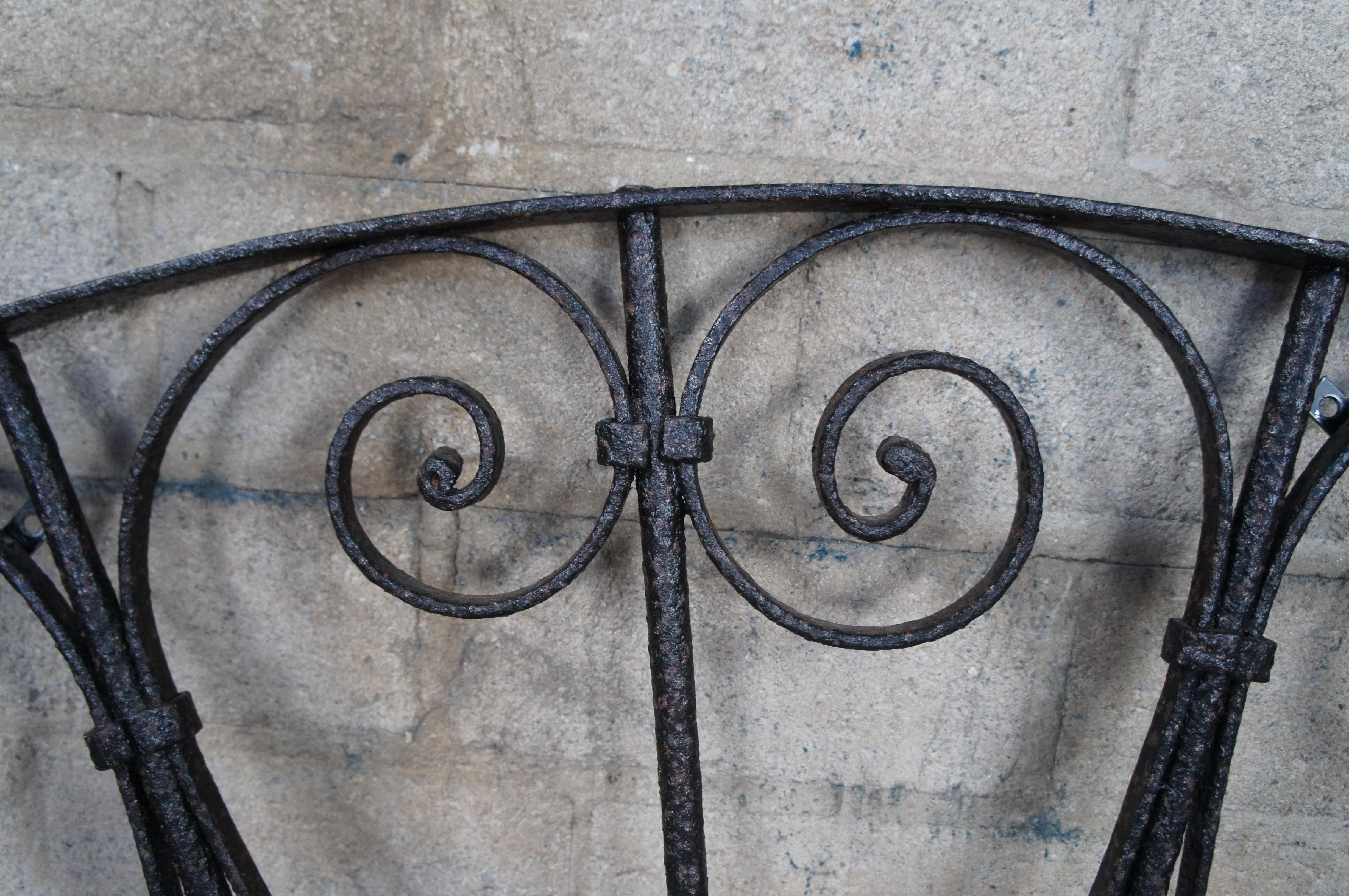 Ferro Antique French Spanish Wrought Iron Arched Architectural Palladium Transom 59