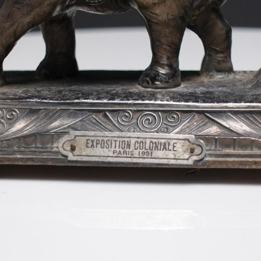 Antique French Spelter Inkwell by A. Ouvet In Good Condition In Victoria, BC