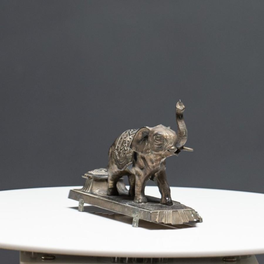 Antique French Spelter Inkwell by A. Ouvet 3