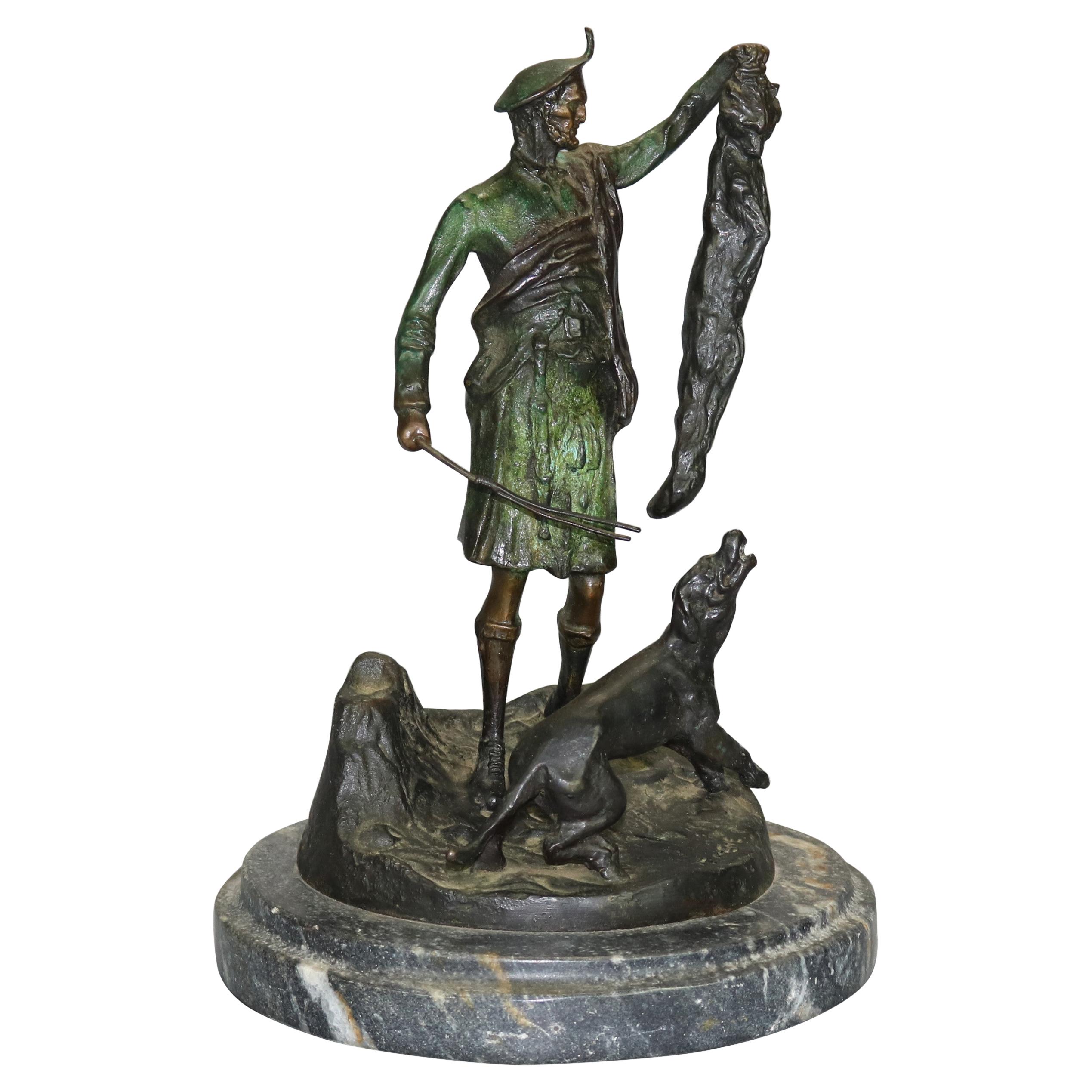 Antique French Sporting Bronze Hunt Sculpture by PJ Mene, 20th Century