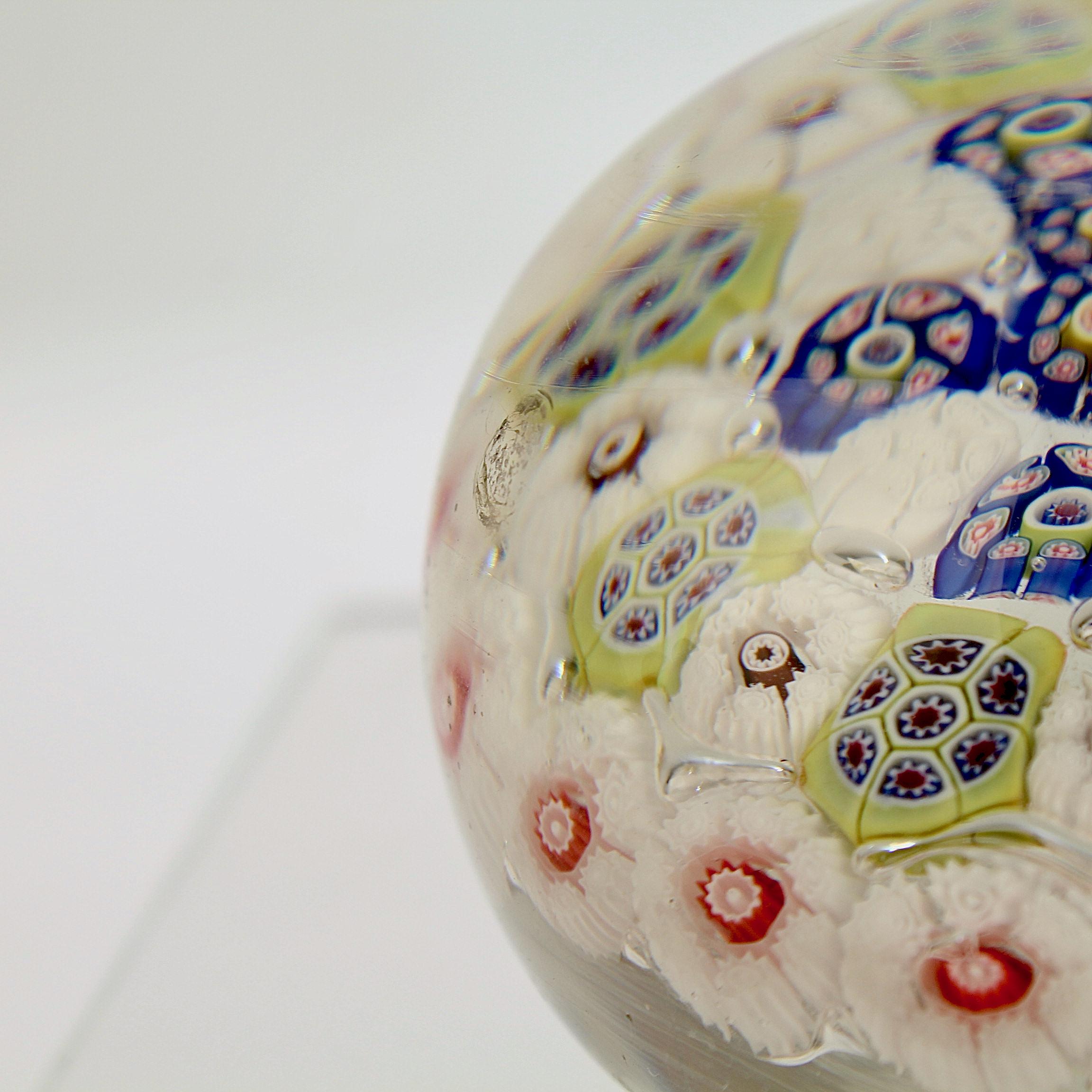 Antique French St. Louis or Baccarat Concentric Millefiori Glass Paperweight  In Good Condition In Philadelphia, PA