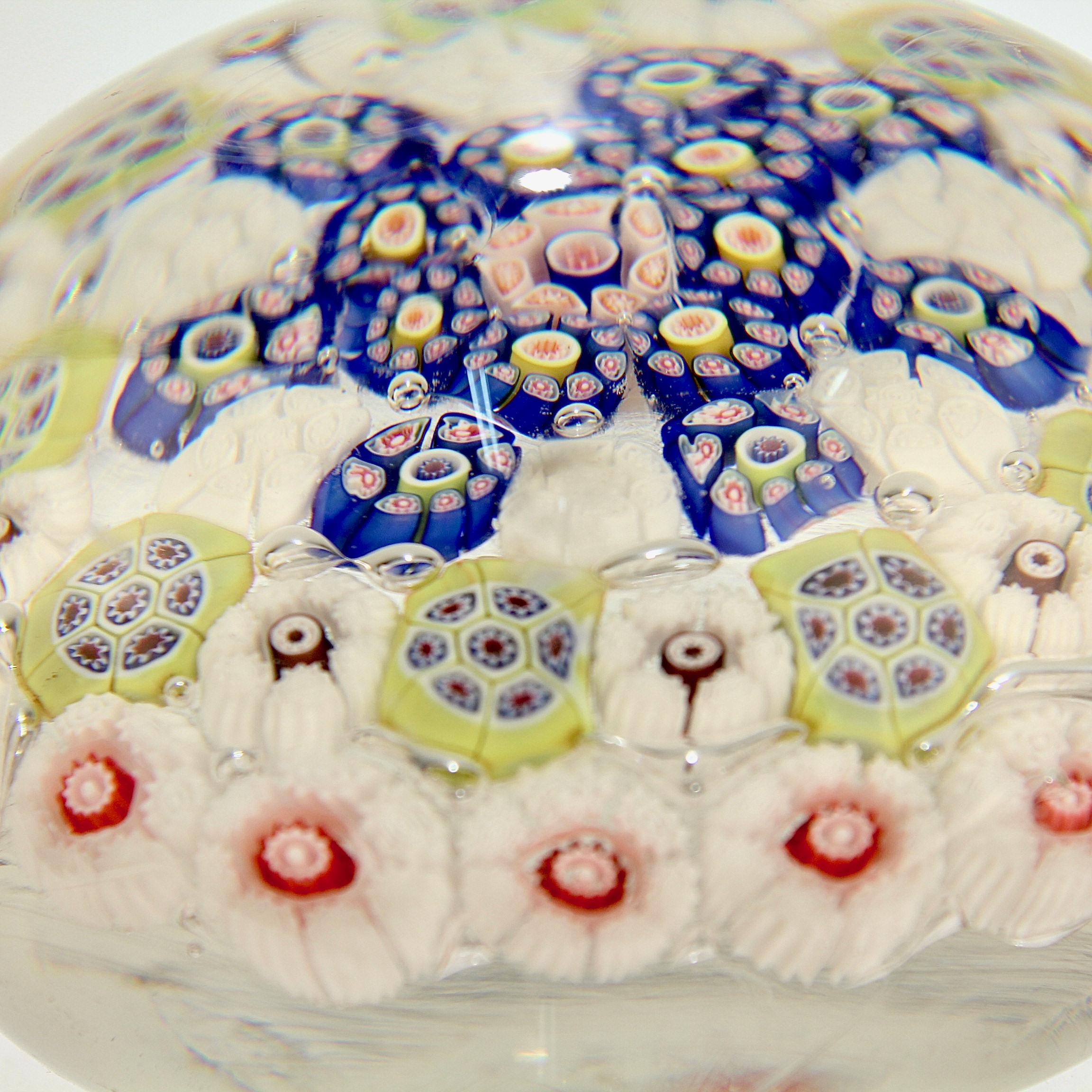 19th Century Antique French St. Louis or Baccarat Concentric Millefiori Glass Paperweight 