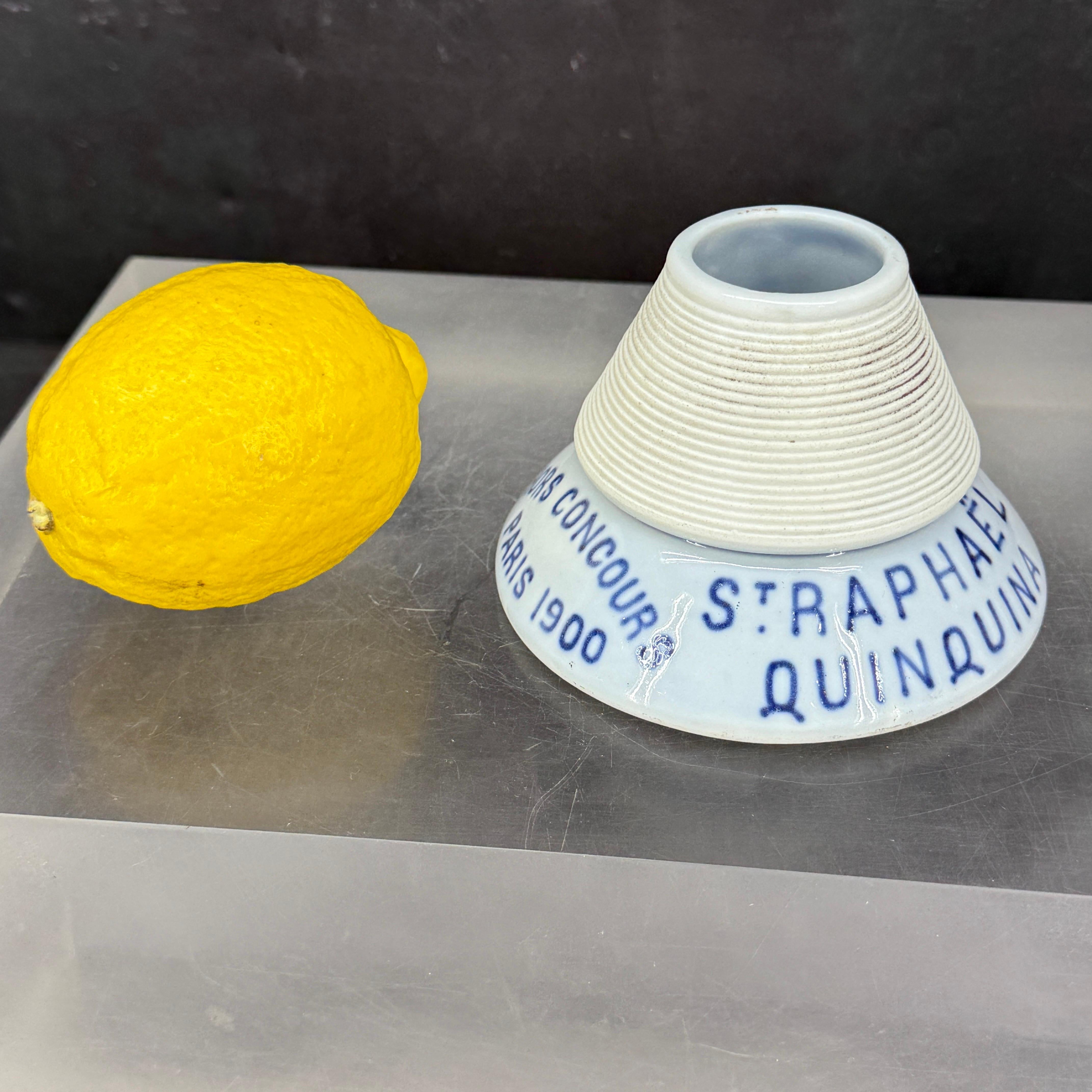 As found in at a French market, this classic blue and white matchstick striker or 