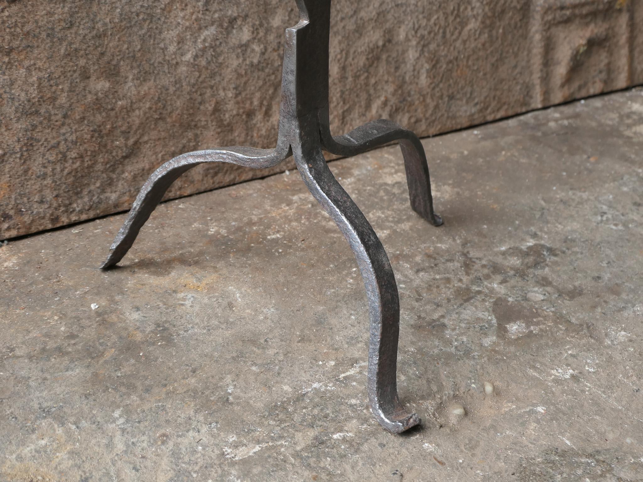 Wrought Iron Antique French Stand for a Roasting Jack, 17th - 18th Century For Sale