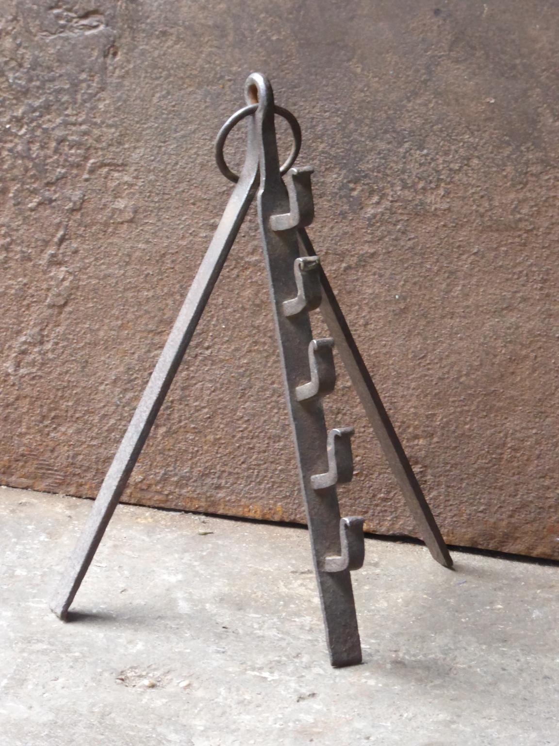 Forged Antique French Stand for a Roasting Jack, 18th-19th Century For Sale