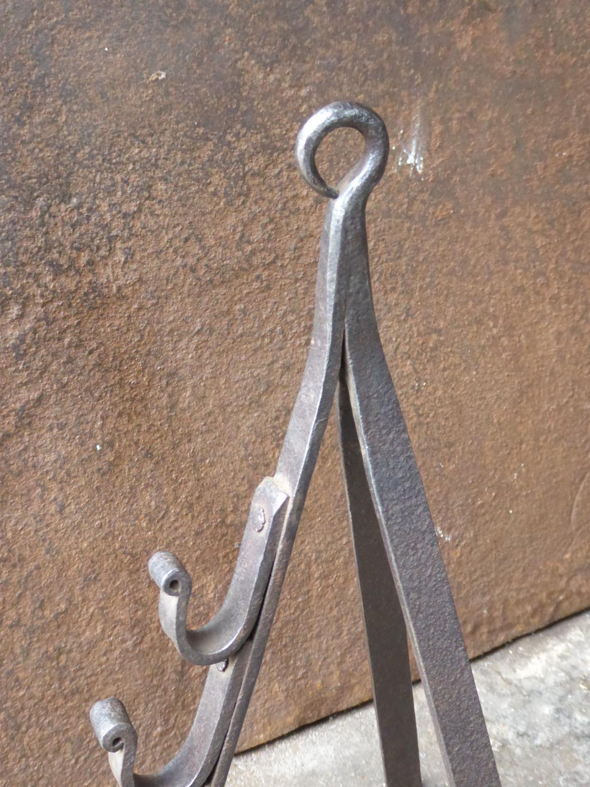 Forged Antique French Stand for a Roasting Jack, 18th-19th Century For Sale