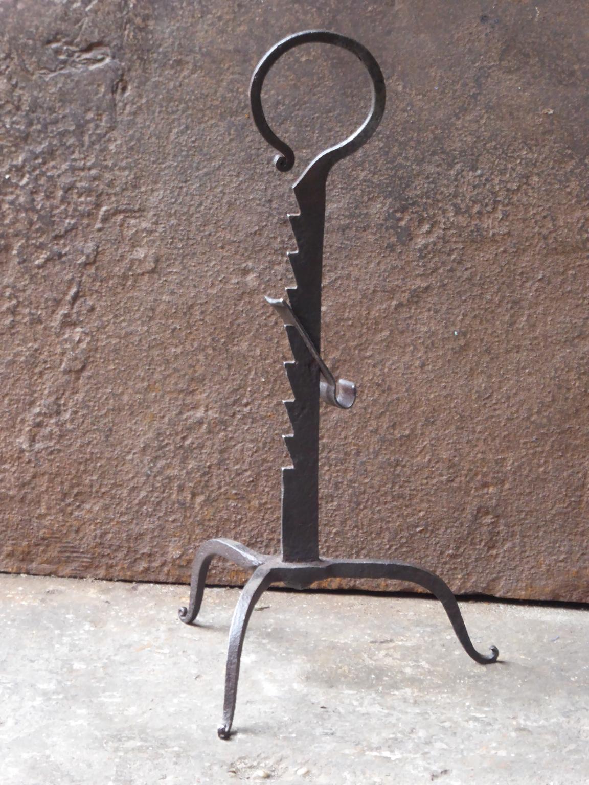19th century French Napoleon III period stand for a roasting jack. The stand is hand forged and made of wrought iron. The condition is good.







