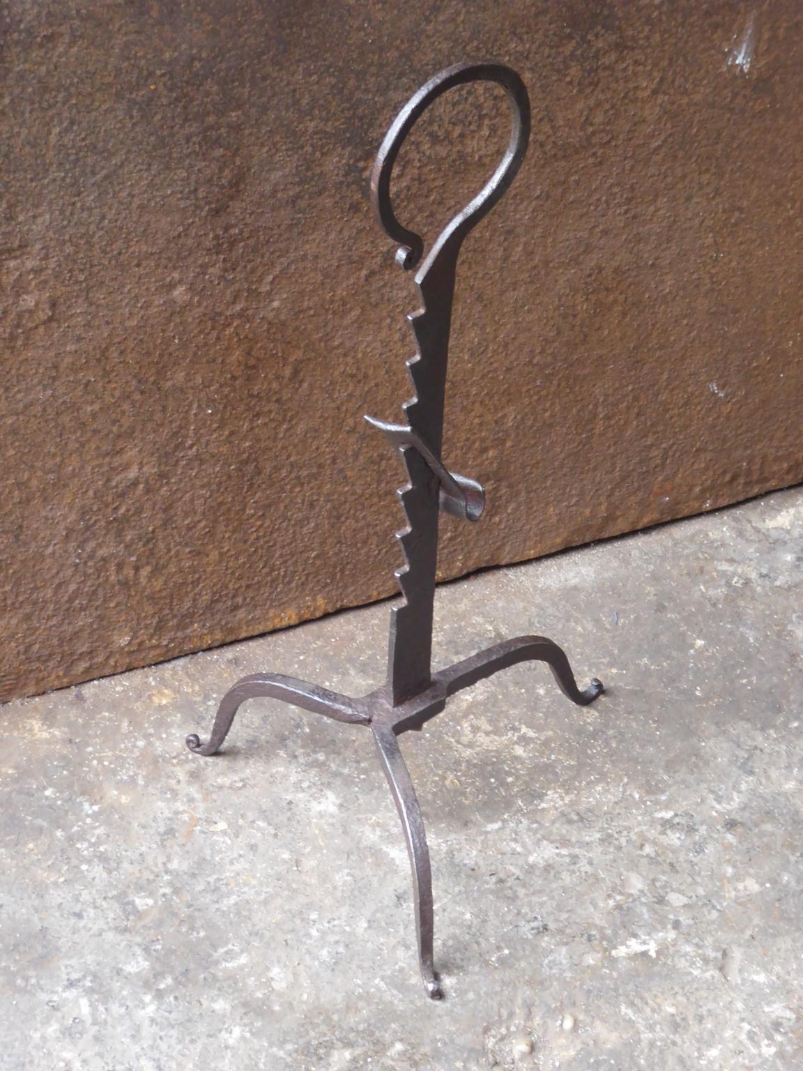 Forged Antique French Stand for a Roasting Jack, 19th Century For Sale