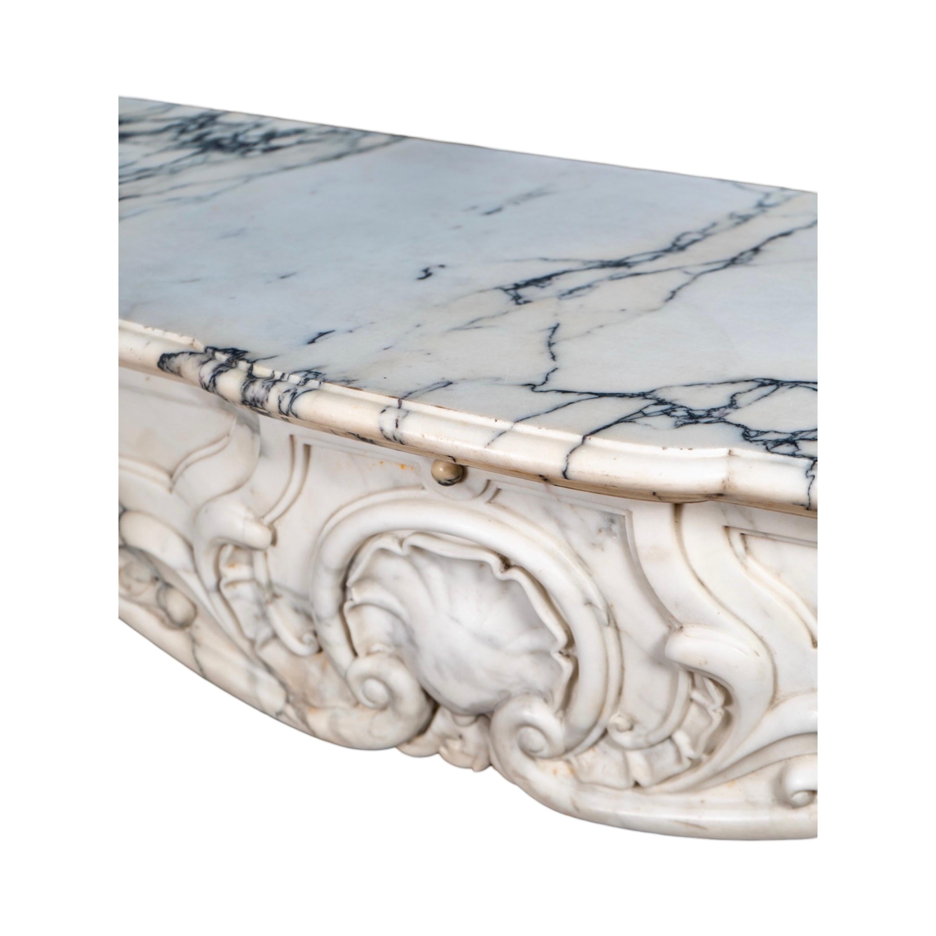 Antique French Statuario Marble Mantel For Sale 6