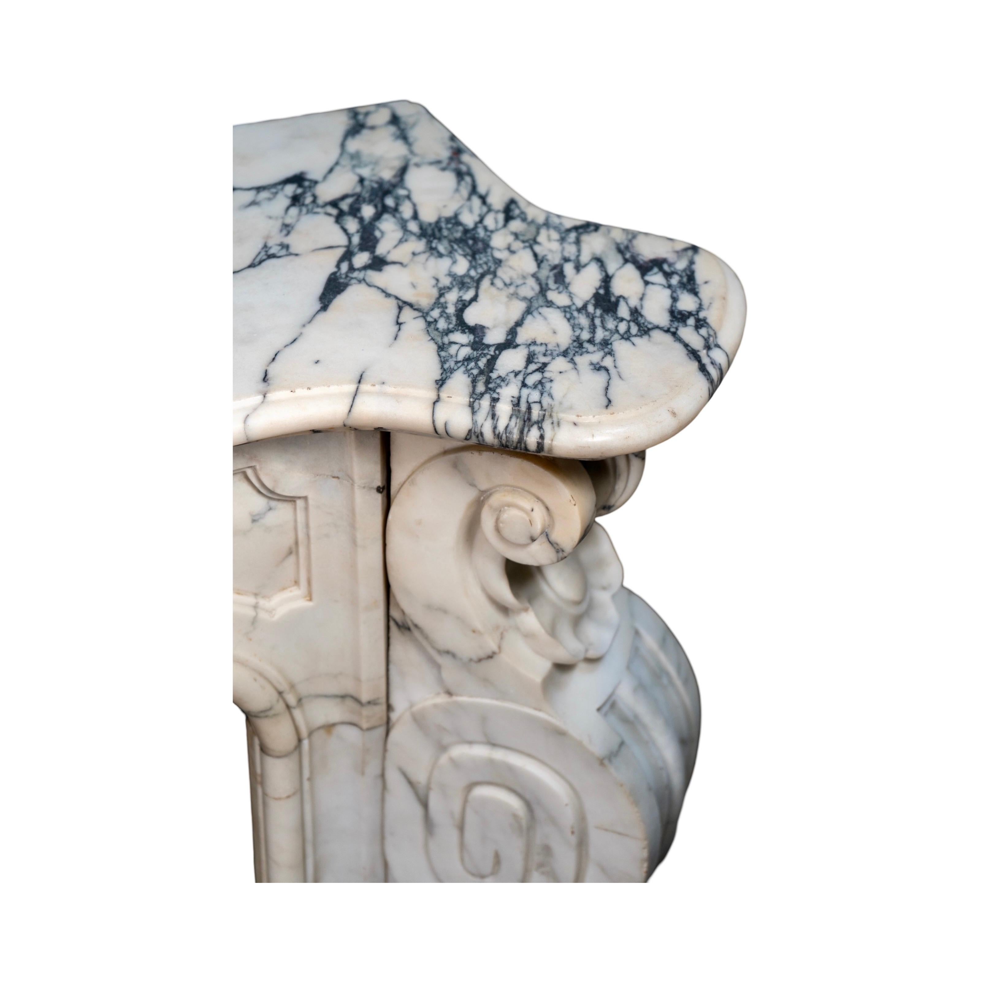 Antique French Statuario Marble Mantel For Sale 8