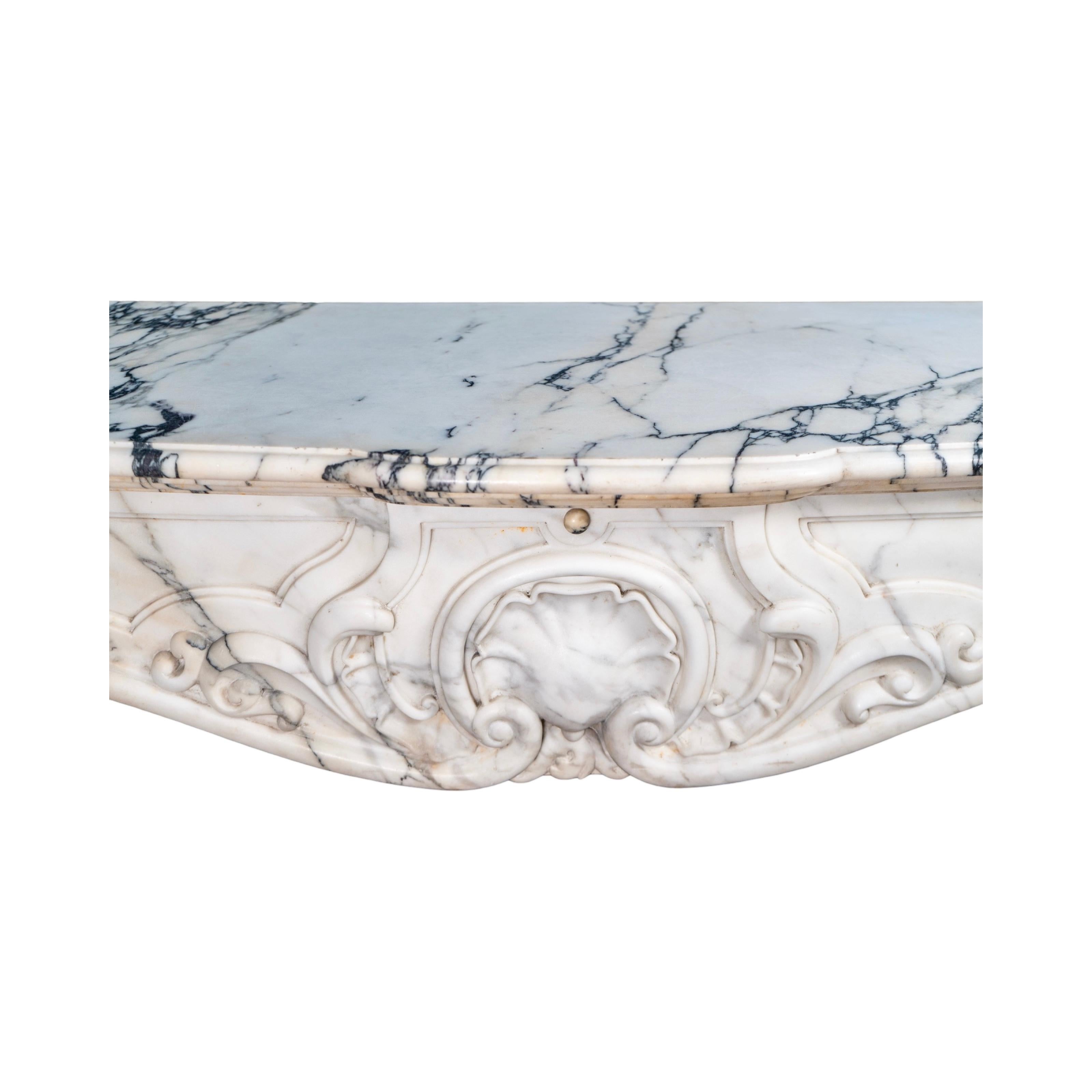 Antique French Statuario Marble Mantel For Sale 9