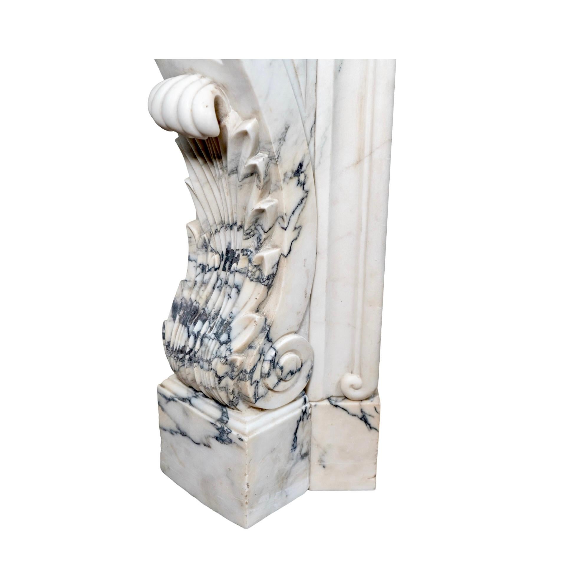 Antique French Statuario Marble Mantel For Sale 3