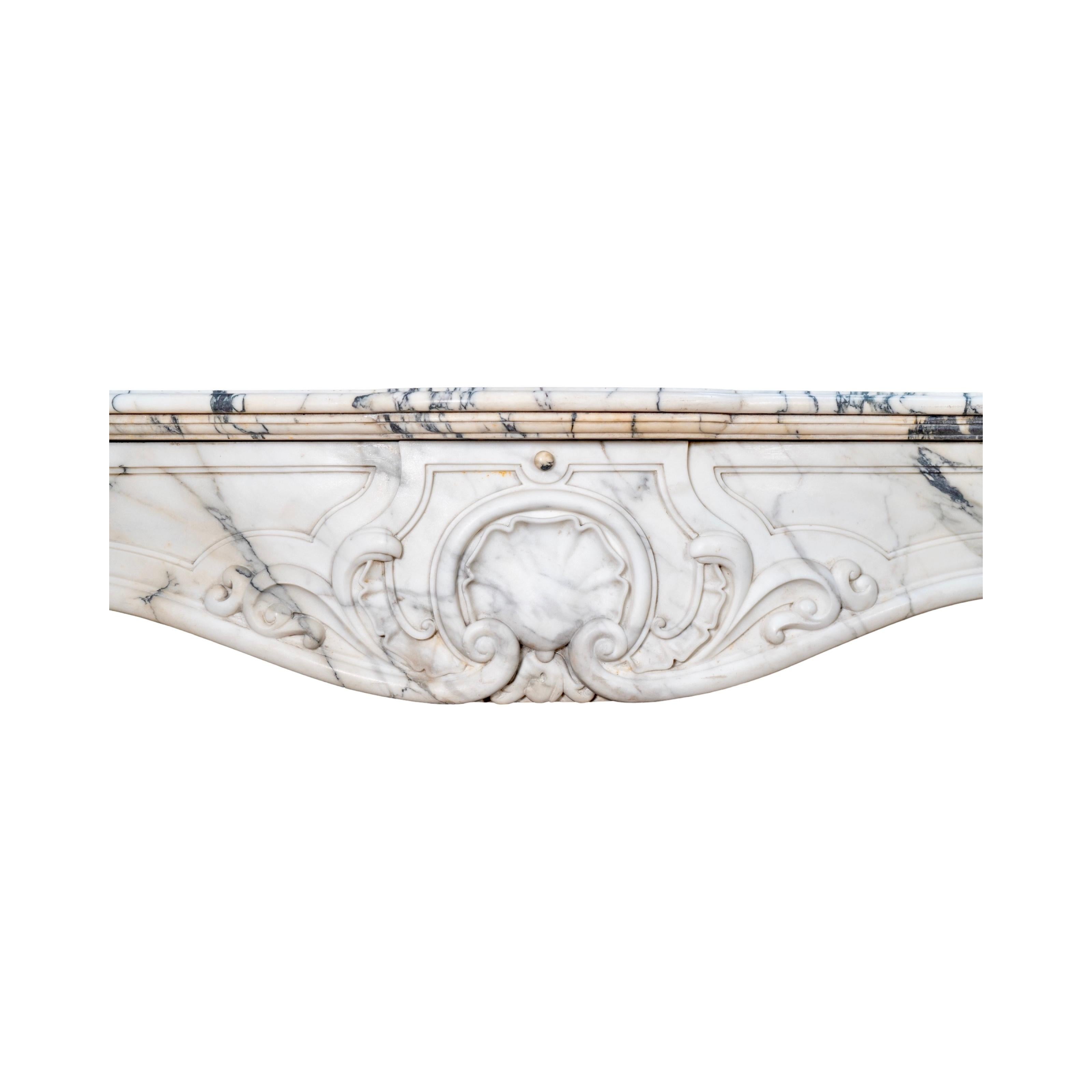 Antique French Statuario Marble Mantel For Sale 4