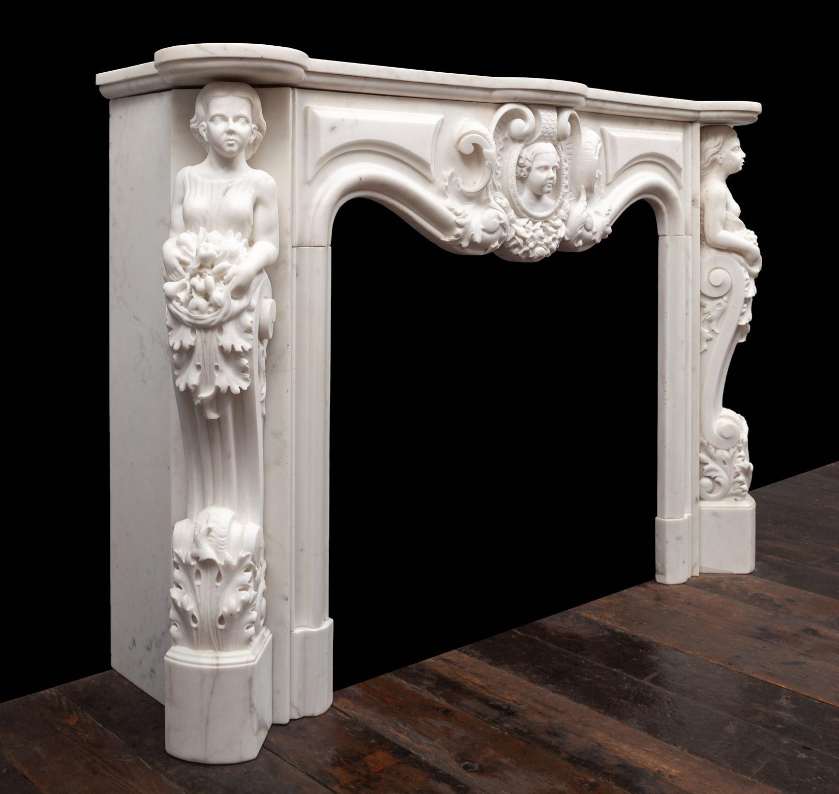 Antique French Mantel de Mármol de Carrara Estatuario en Bueno estado para la venta en Tyrone, Northern Ireland