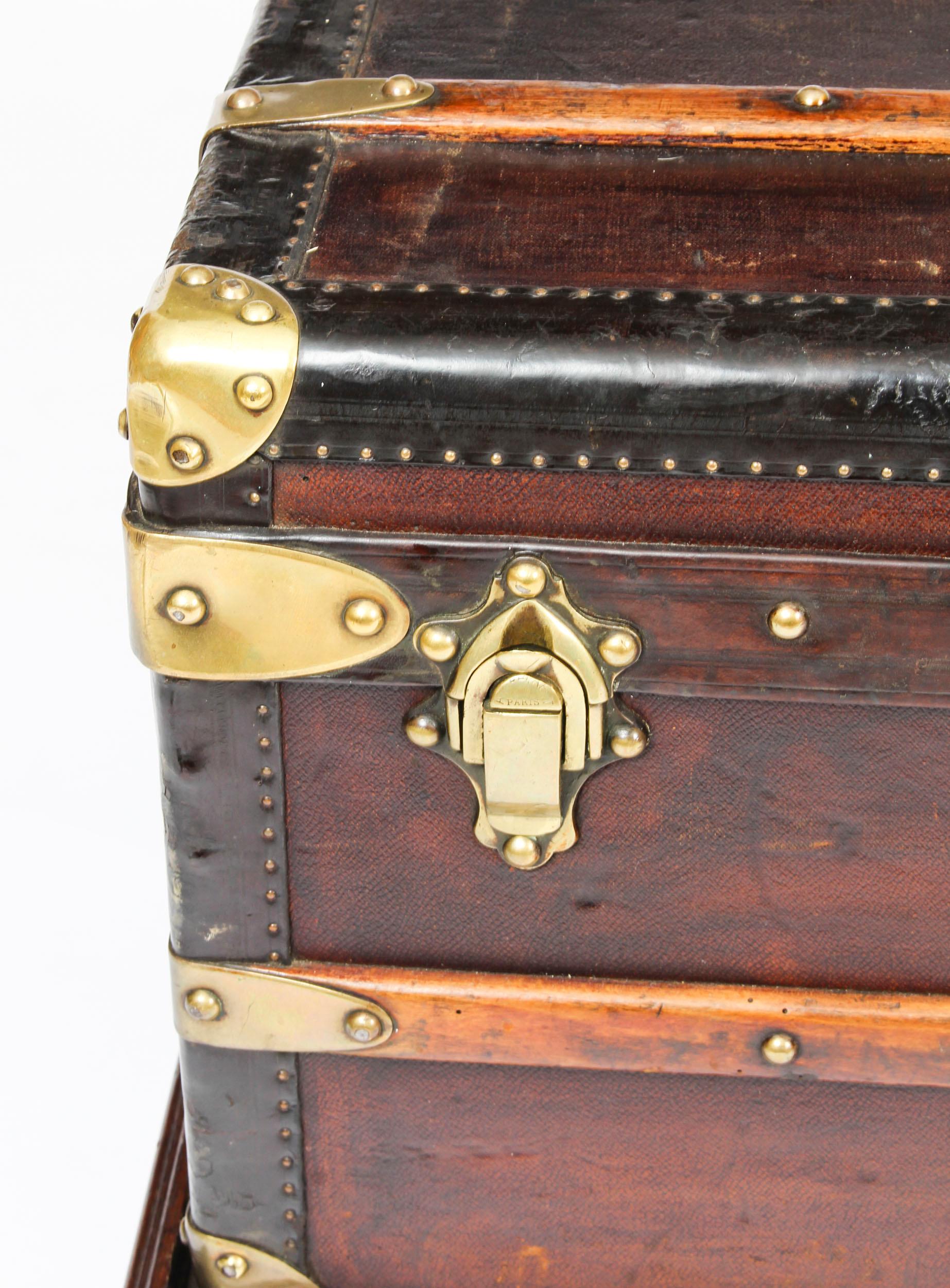 Antique French Steamer Trunk / Coffee Table by Au Départ, 19th Century 8