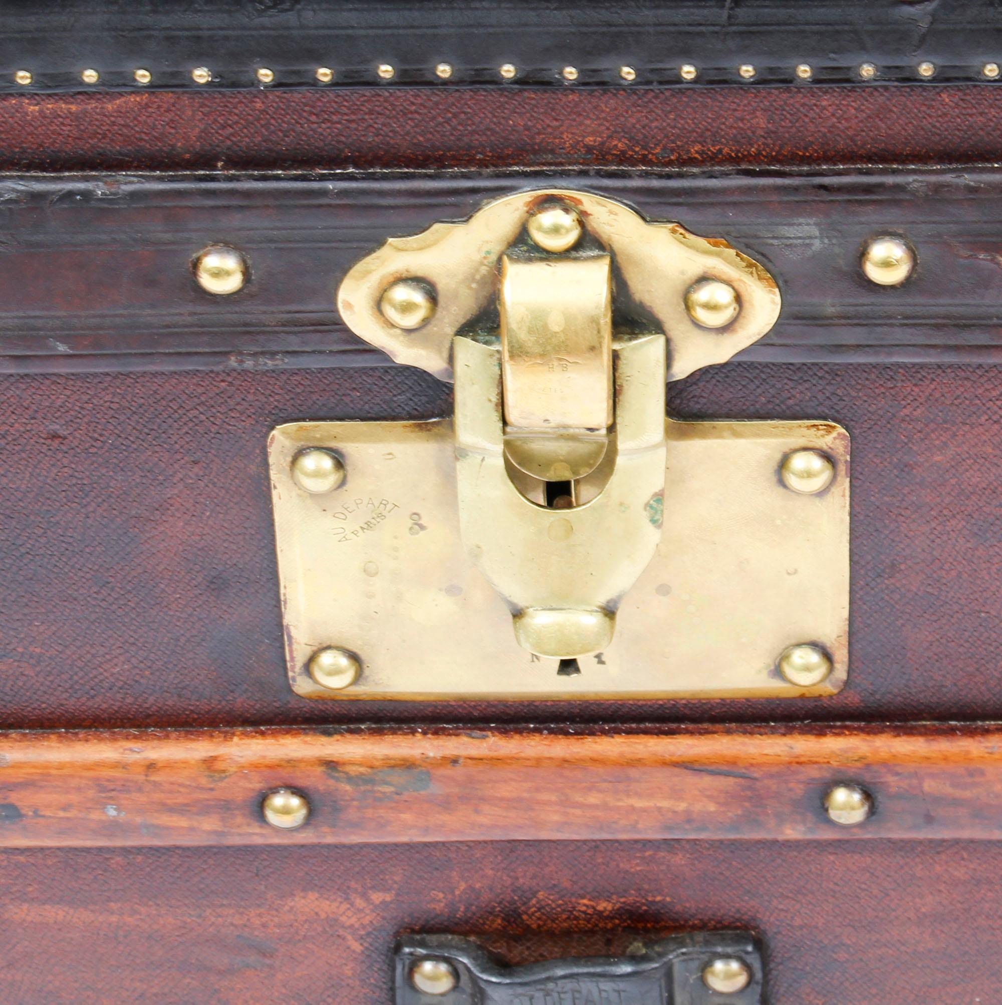Antique French Steamer Trunk / Coffee Table by Au Départ, 19th Century 9