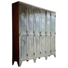 Antique French Steel School Lockers Laugel & Renouard St Die Vosges, circa 1890