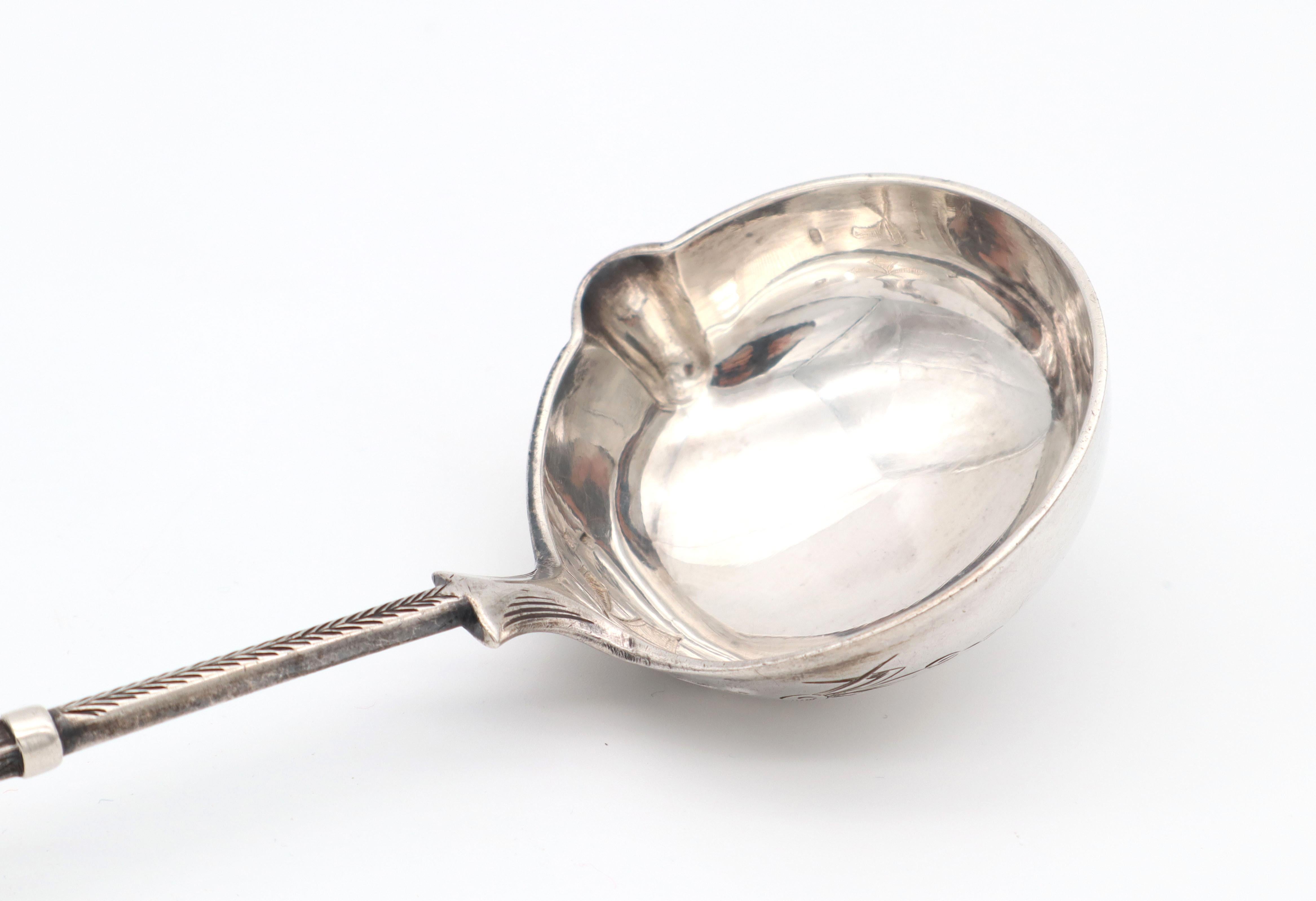 Antique French Sterling Silver Bowl Serving Spoon Napoléon Trois, Minerva Head For Sale 2