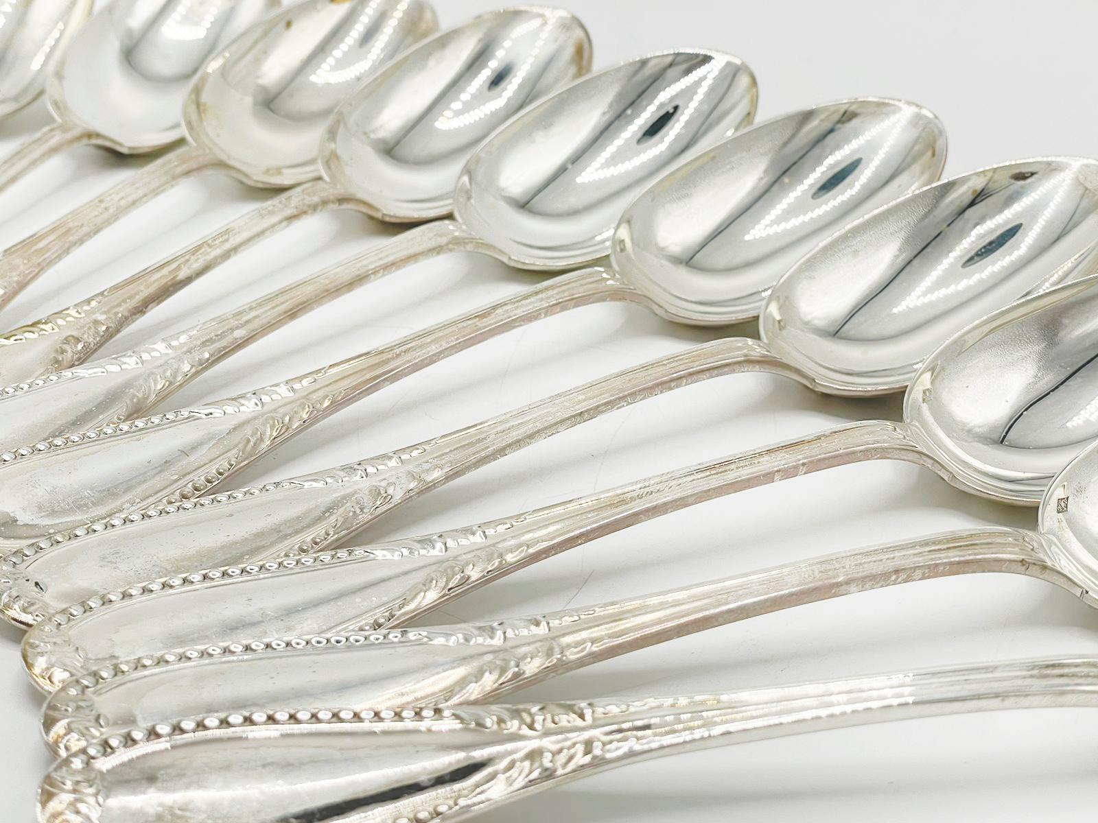 Antique French sterling silver cutlery set by Alphonse Debaine, Art Deco 20th Ce For Sale 8