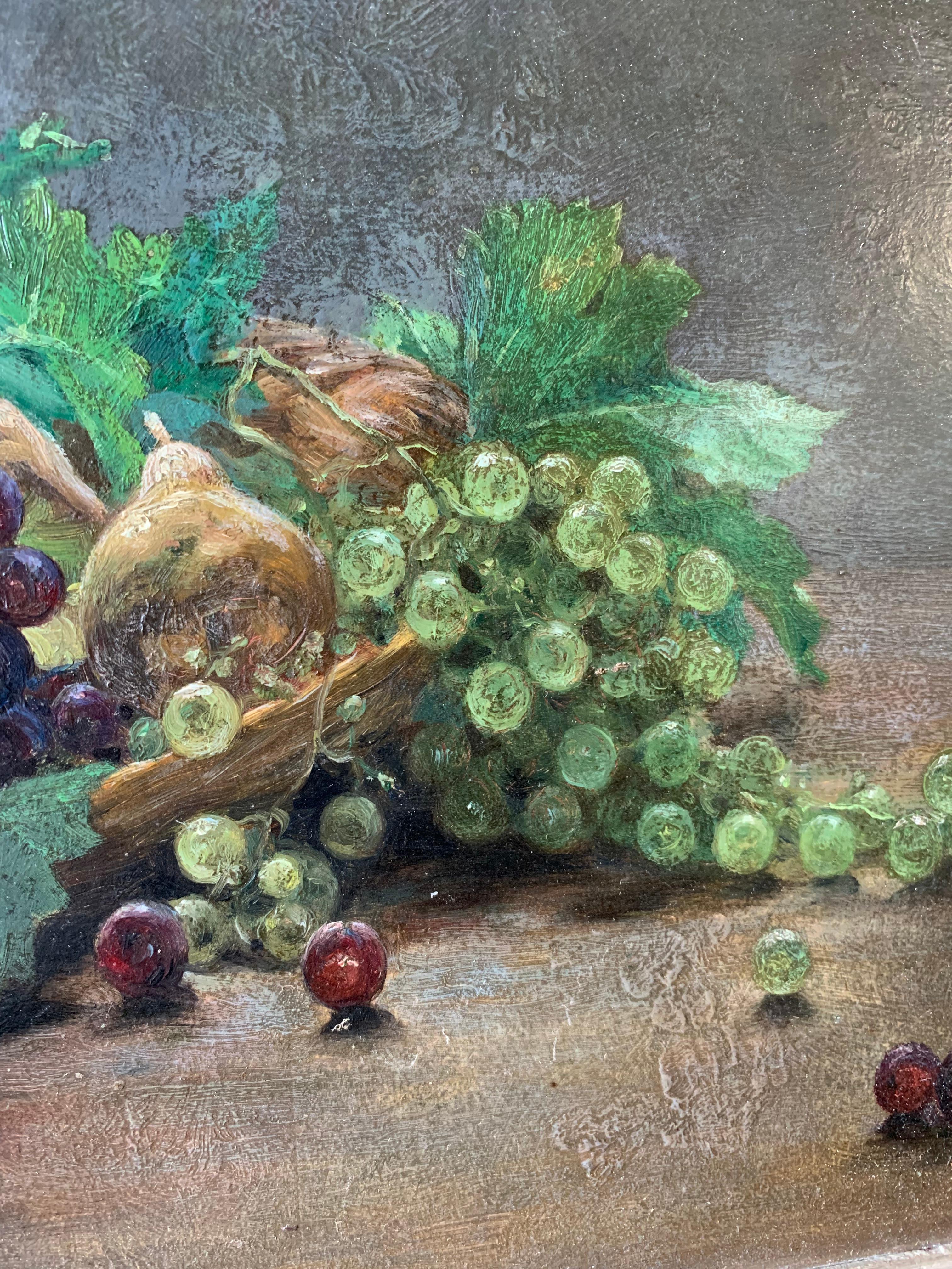 Dipinto a mano Antique French Natura Morta di Frutta