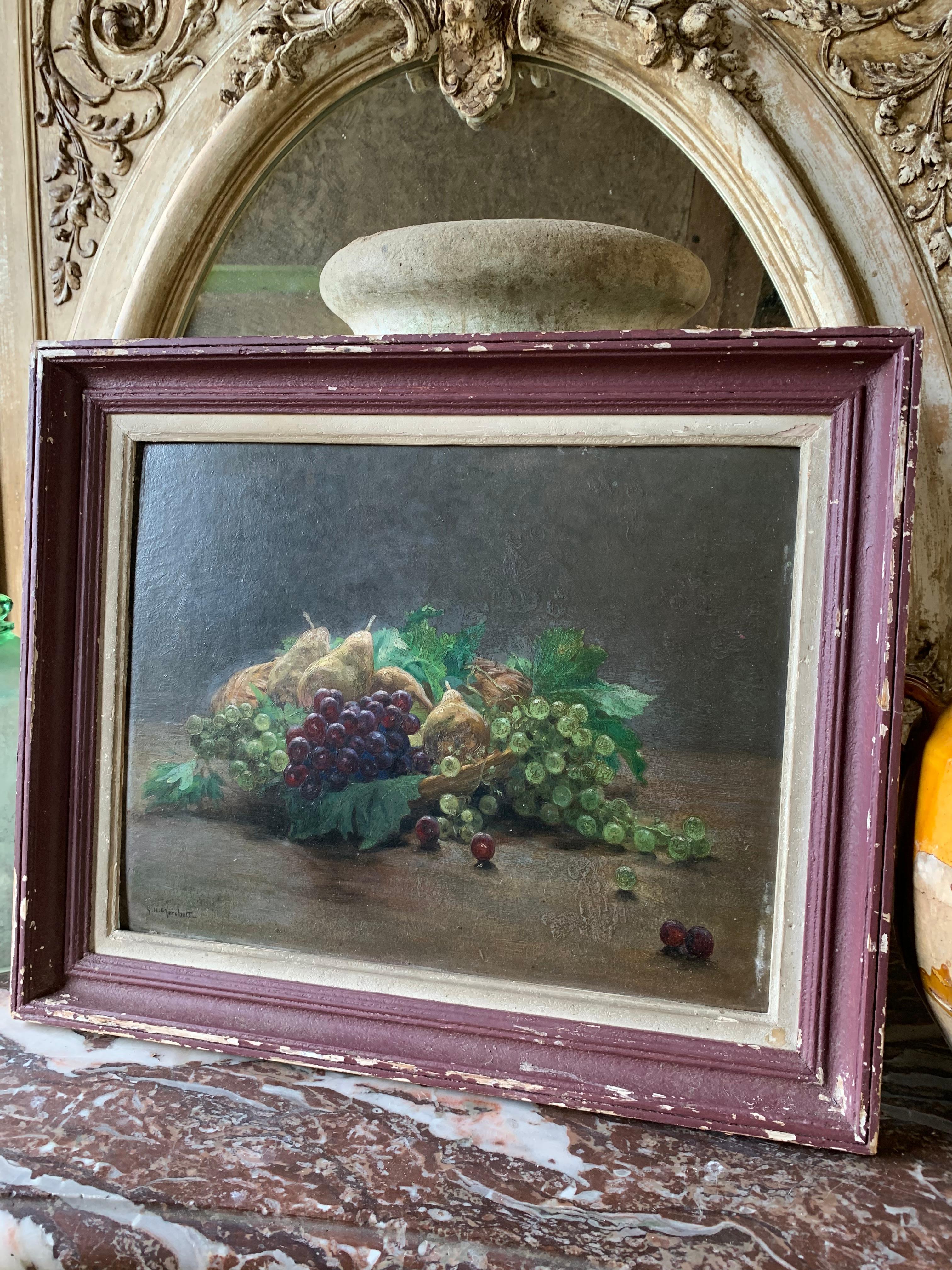 XX secolo Antique French Natura Morta di Frutta