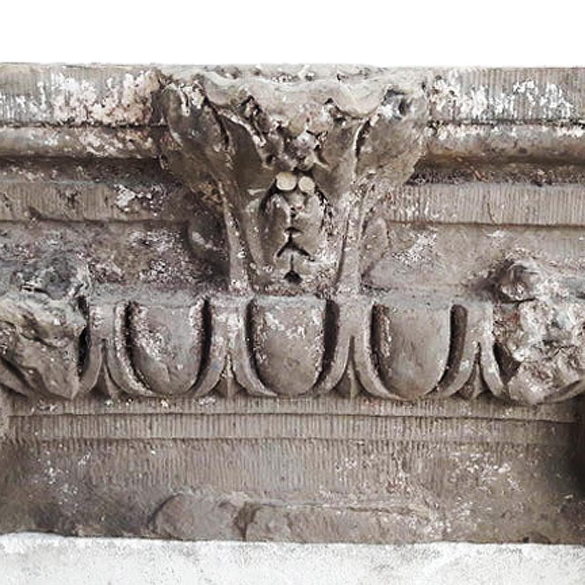 Antique French Stone Column Capital, Ionian Style, Mid-19th Century 1