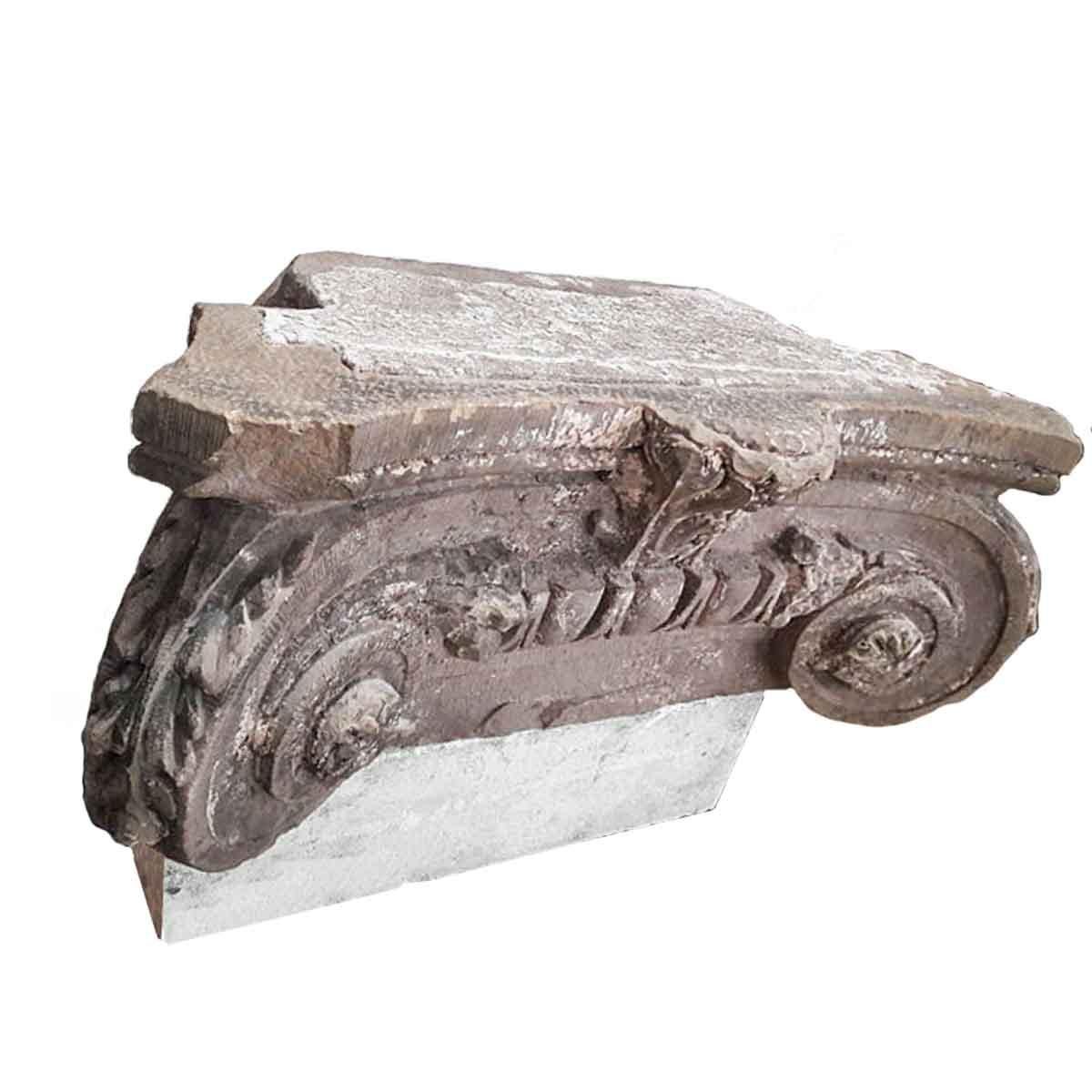 Antique French Stone Column Capital, Ionian Style, Mid-19th Century 3