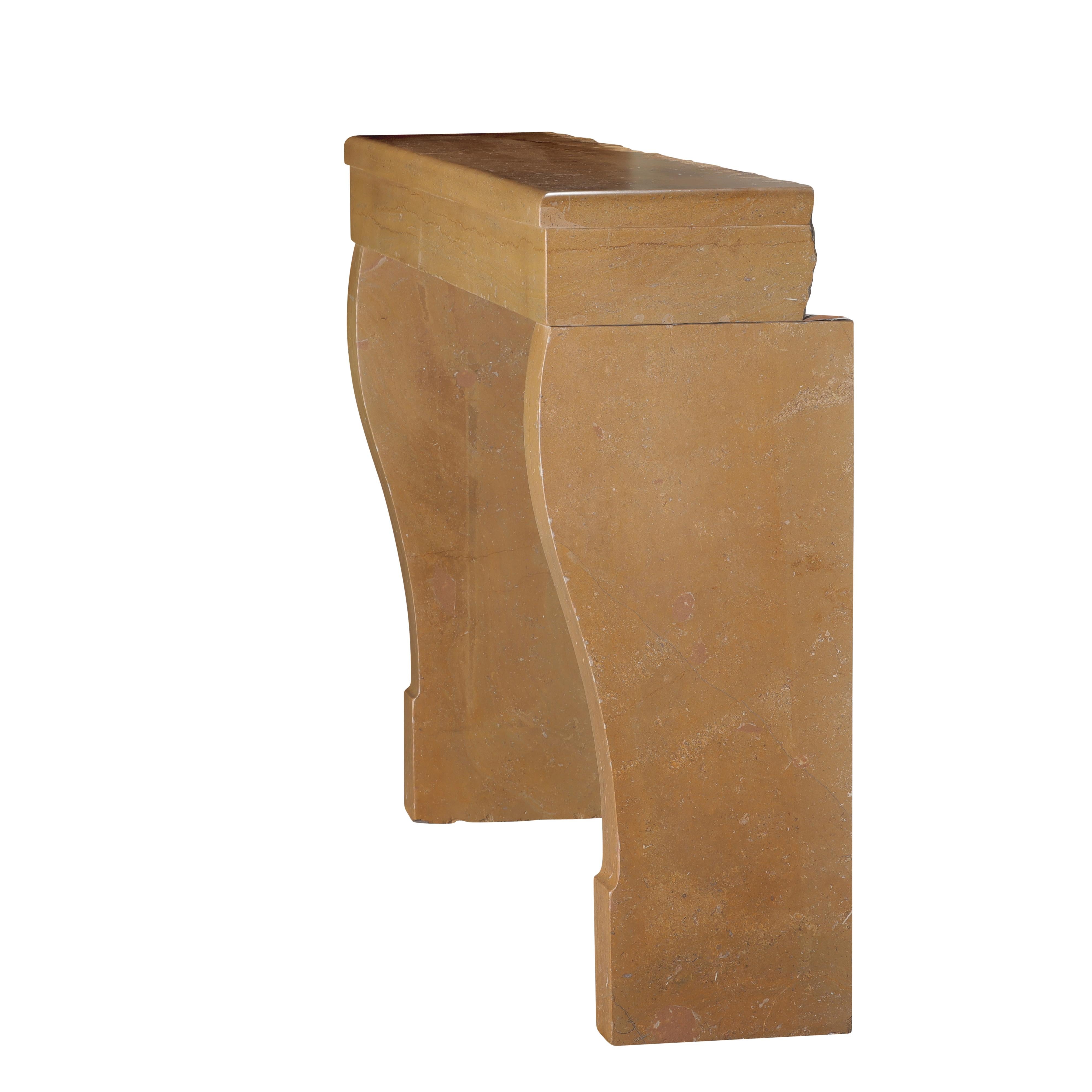 Antique French Stone Fireplace Surround – Smooth Surface -Timeless Design For Sale 4