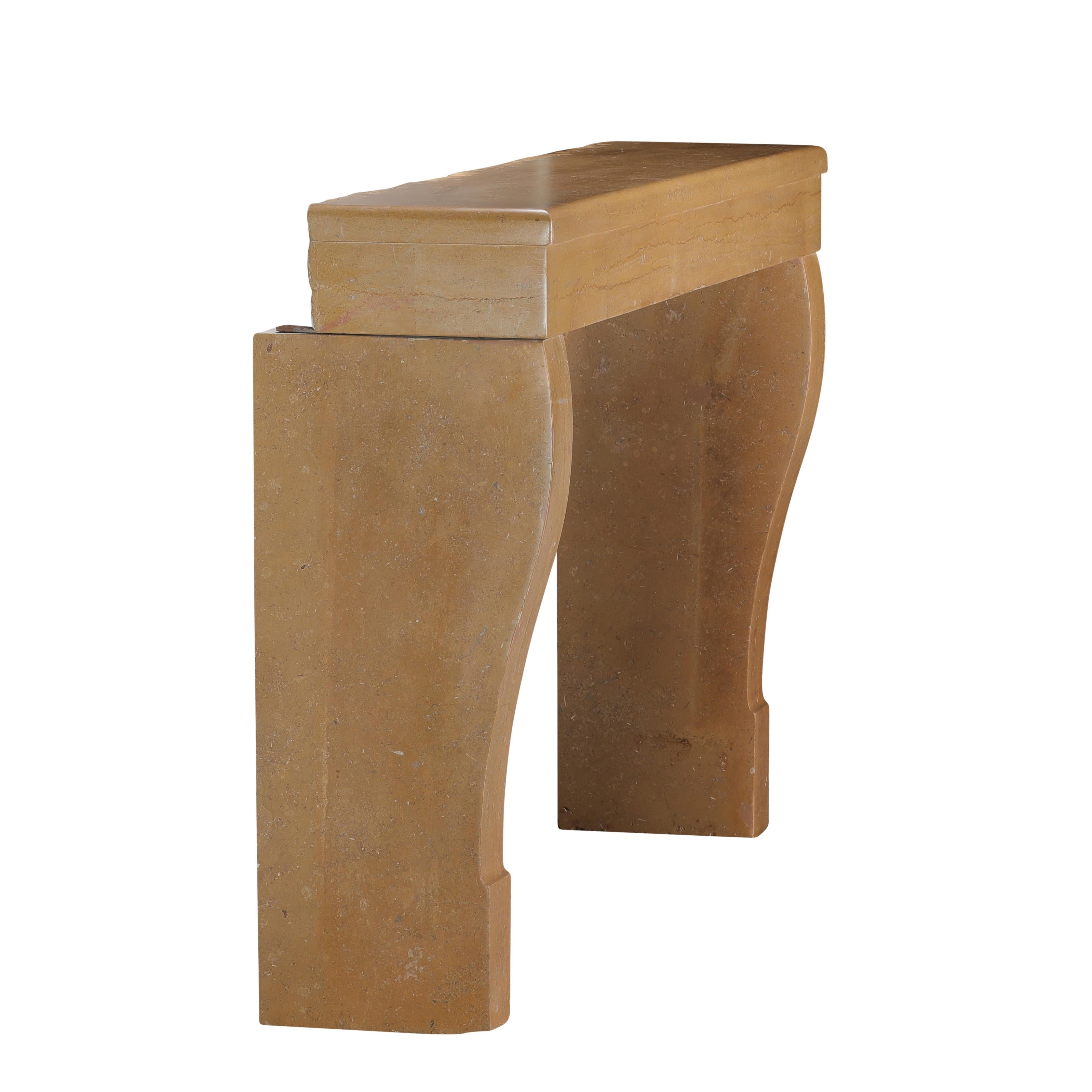 Antique French Stone Fireplace Surround – Smooth Surface -Timeless Design For Sale 9