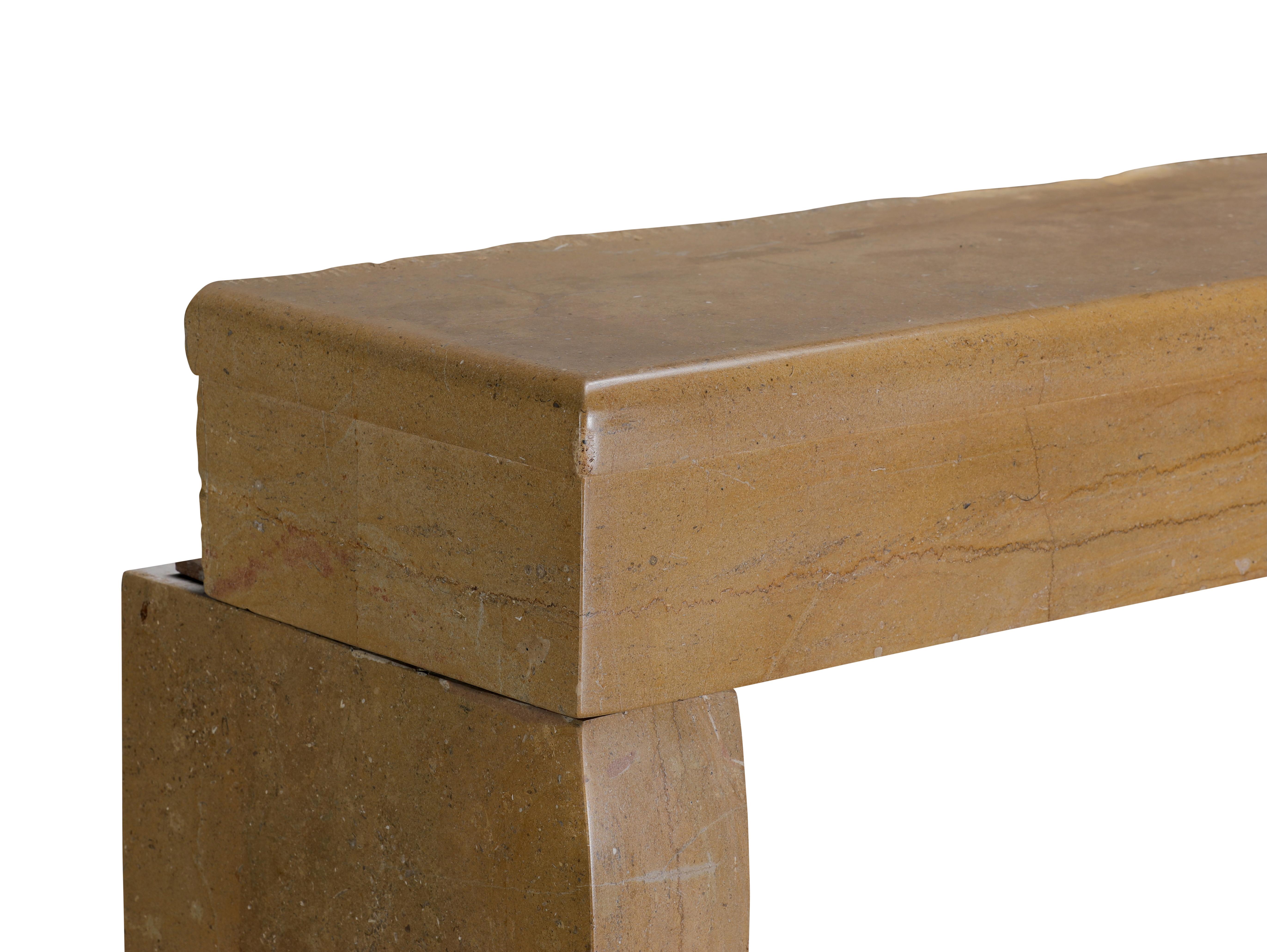 Antique French Stone Fireplace Surround – Smooth Surface -Timeless Design For Sale 10